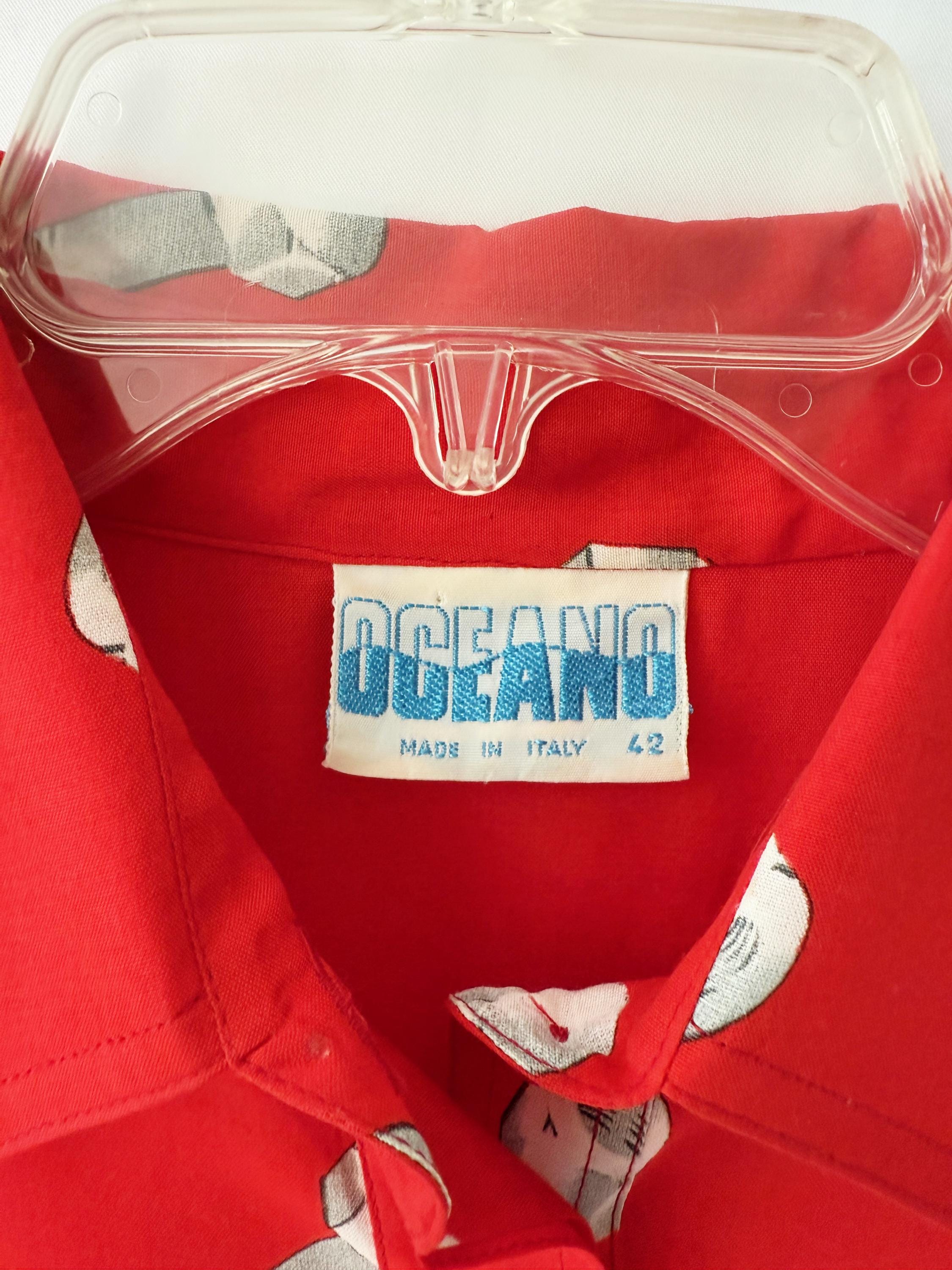 Italian Vintage 90’s Jumpsuit by Oceano Red One Piece Screws and Bolts - OSFM