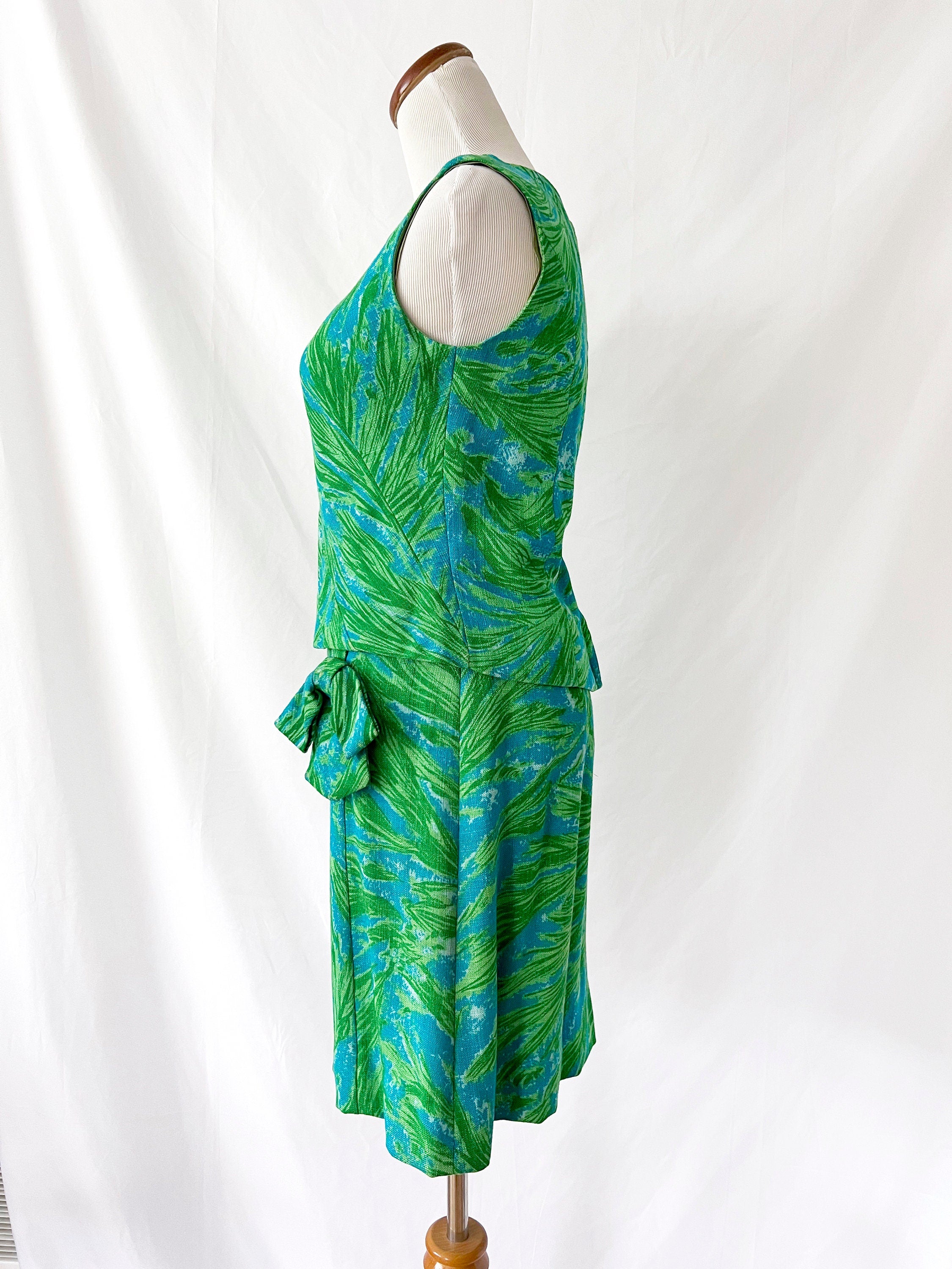 Vntg 60s Linen Skirt Dress Set / 2 piece / Neiman Marcus / Small