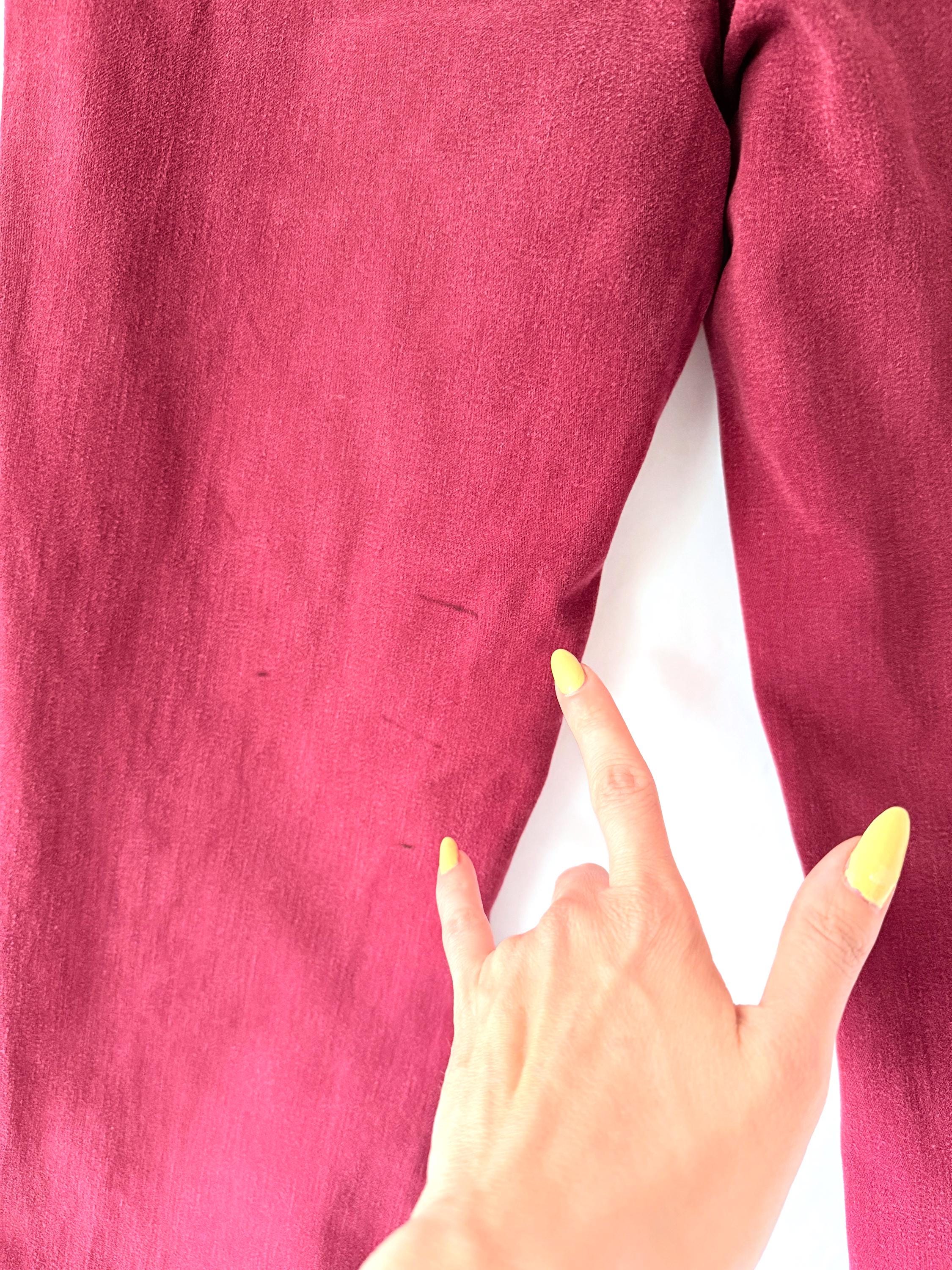 1970s Dark Red Bell Bottom Jeans, Mid Rise Saks Fifth Ave 30"