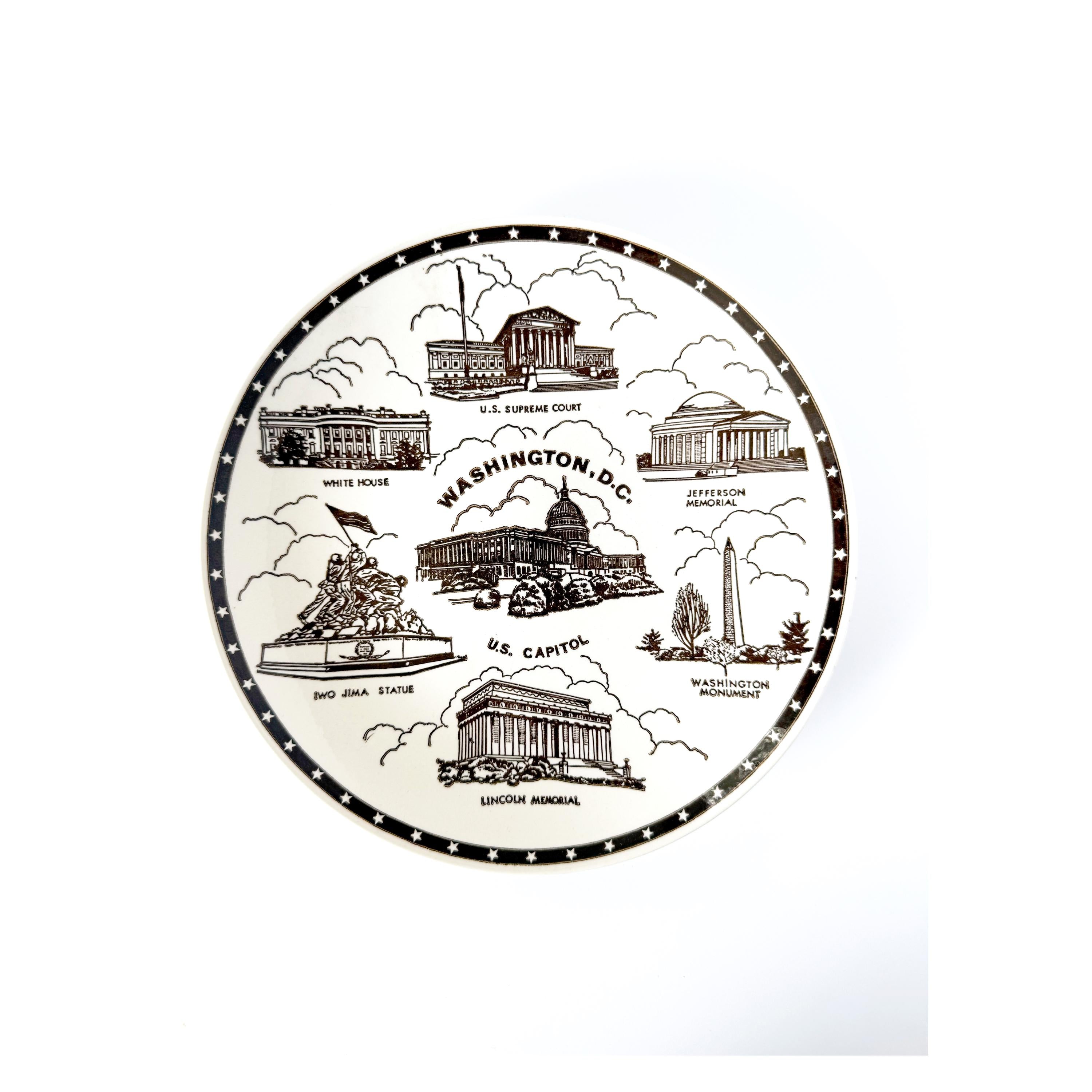 WASHINGTON, D C  Vintage Ironstone Decorative 10" Plate - Supreme Court/White House