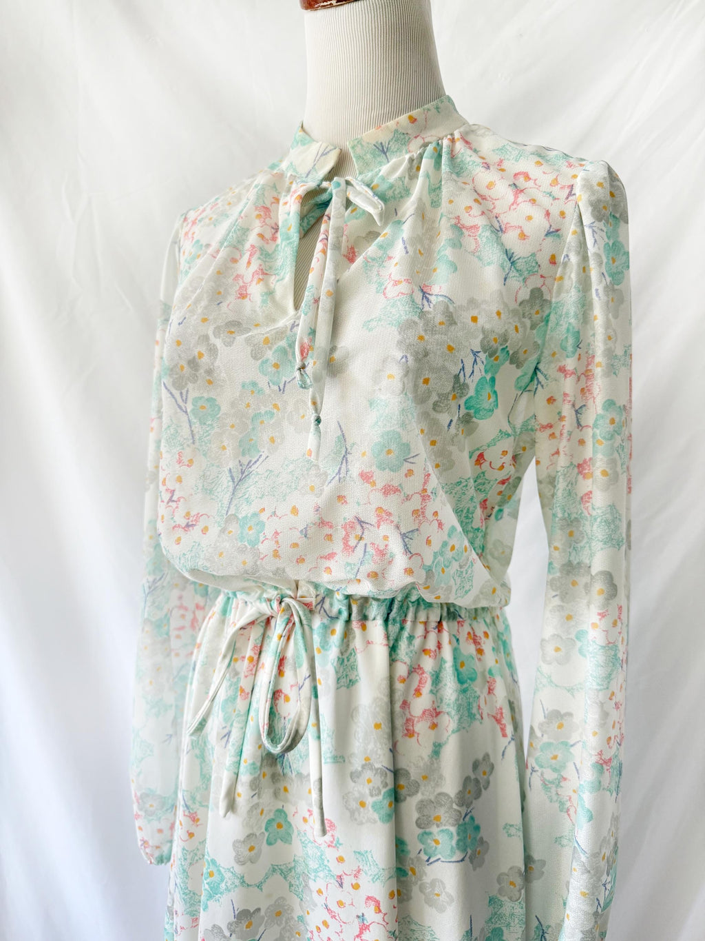1970s Floral Melissa Lane Dress Large