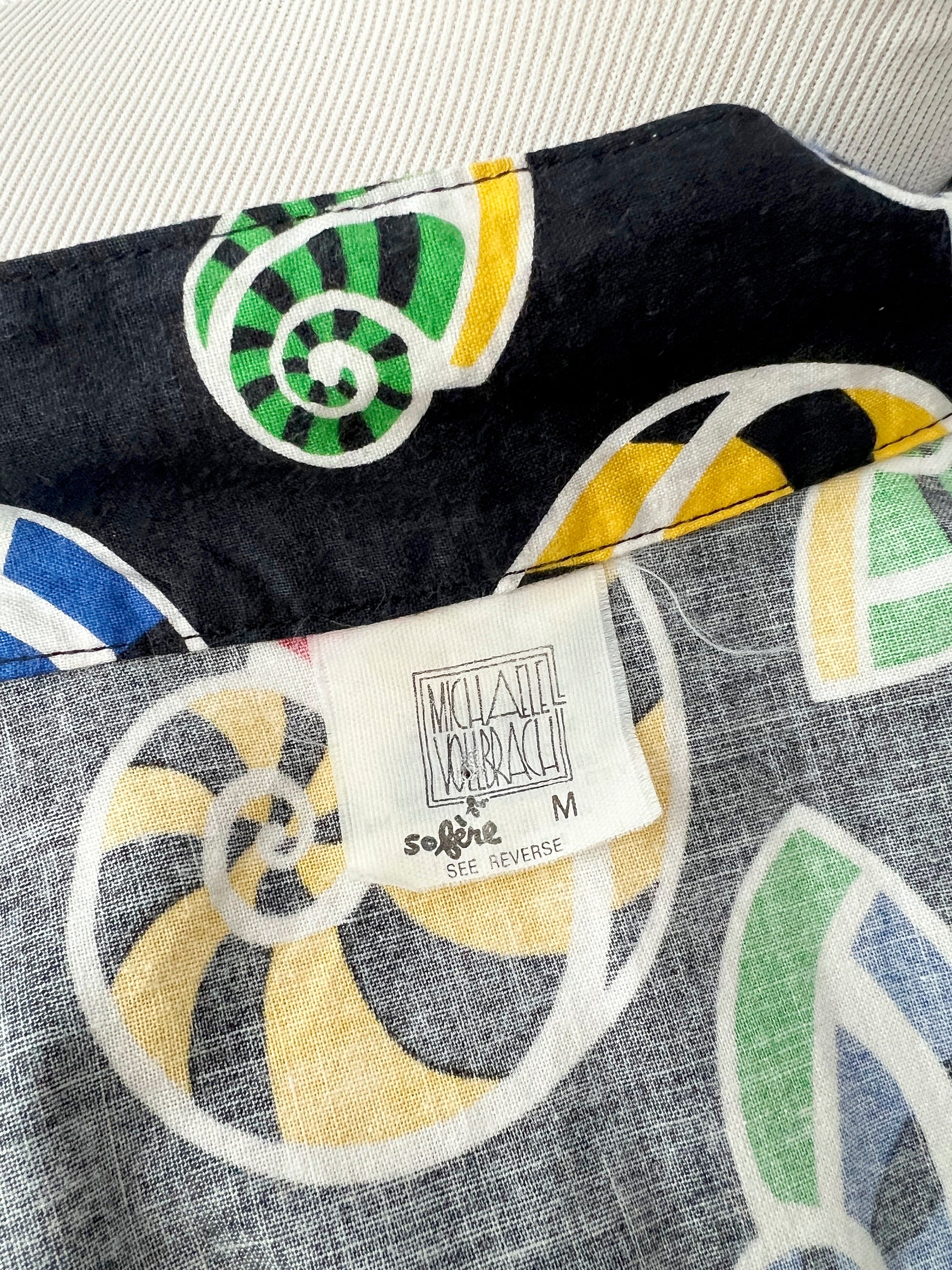 vintage strapless dress and over shirt seashells cotton set michalle vollbrach medium