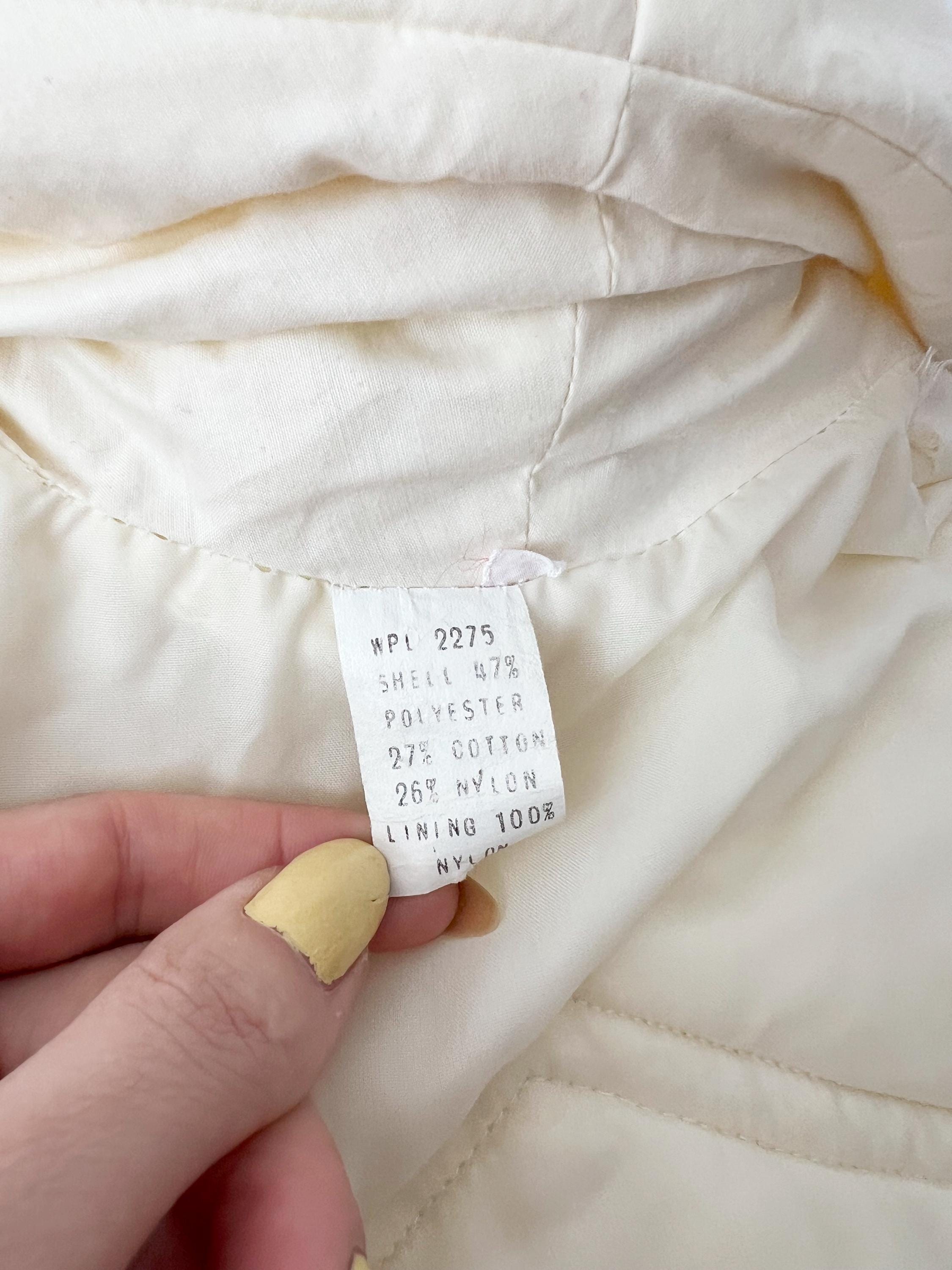 vintage 1980s white puffer vest aspen small medium