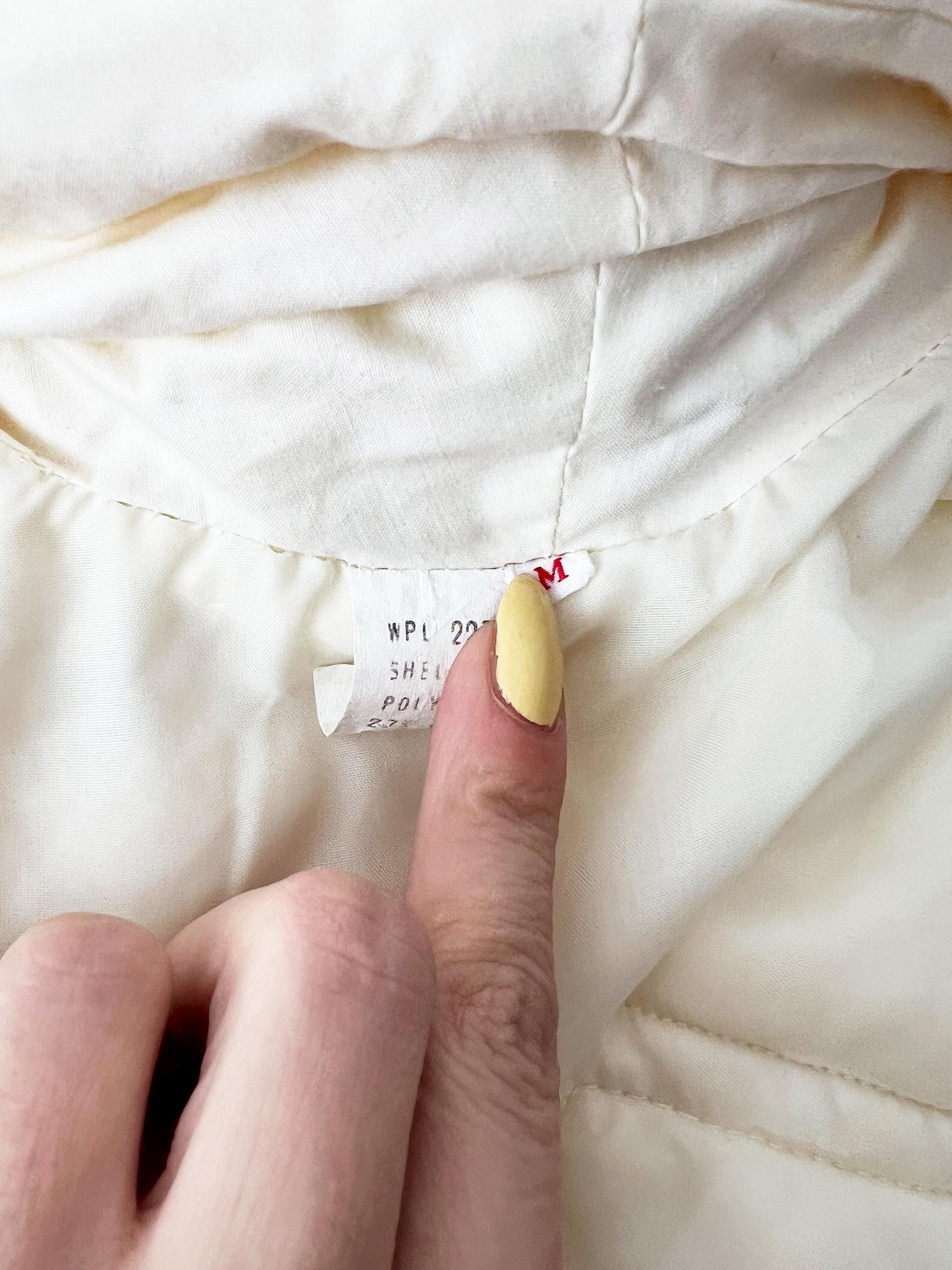 vintage 1980s white puffer vest aspen small medium