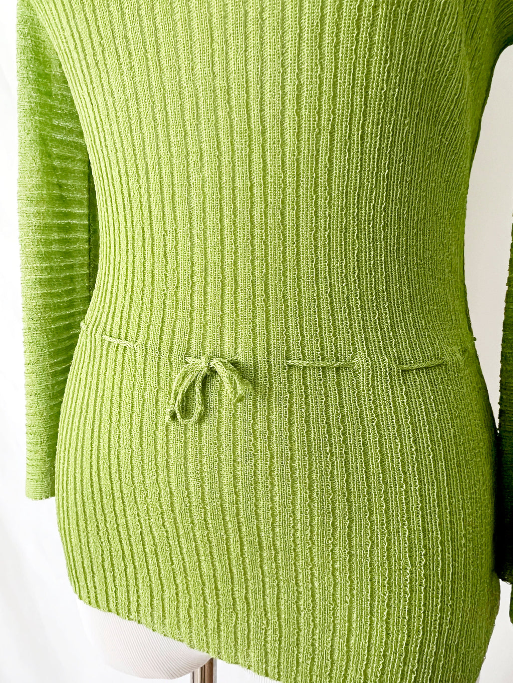 sufer paris 70S green knit top vintage parisian fashion small