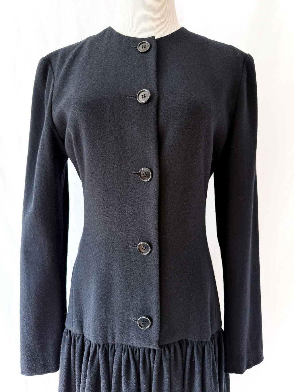 vintage Carolyn Roehm black wool dress Medium