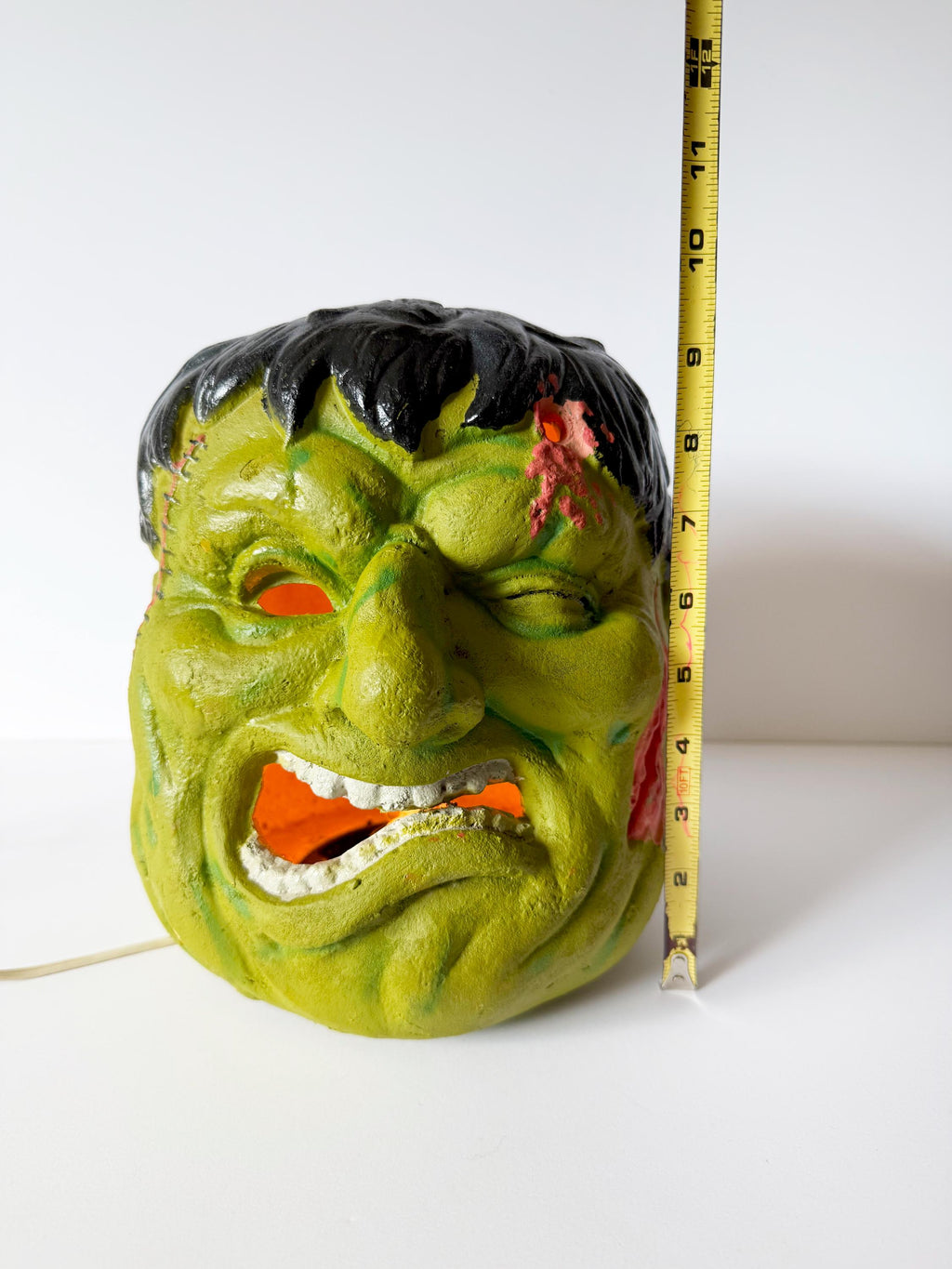 1996 Frankenstein Head Halloween Light Up Blow Mold Foam Face Matrix Industry