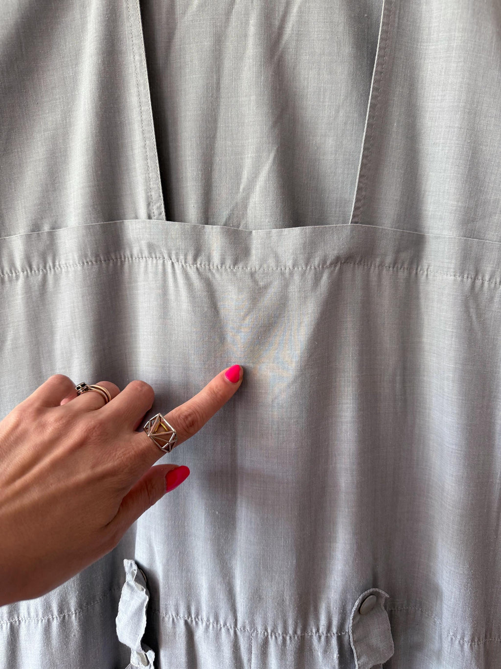 1980s Krizia Poi Grey Jumpsuit with Snap buttons all over Small / Medium