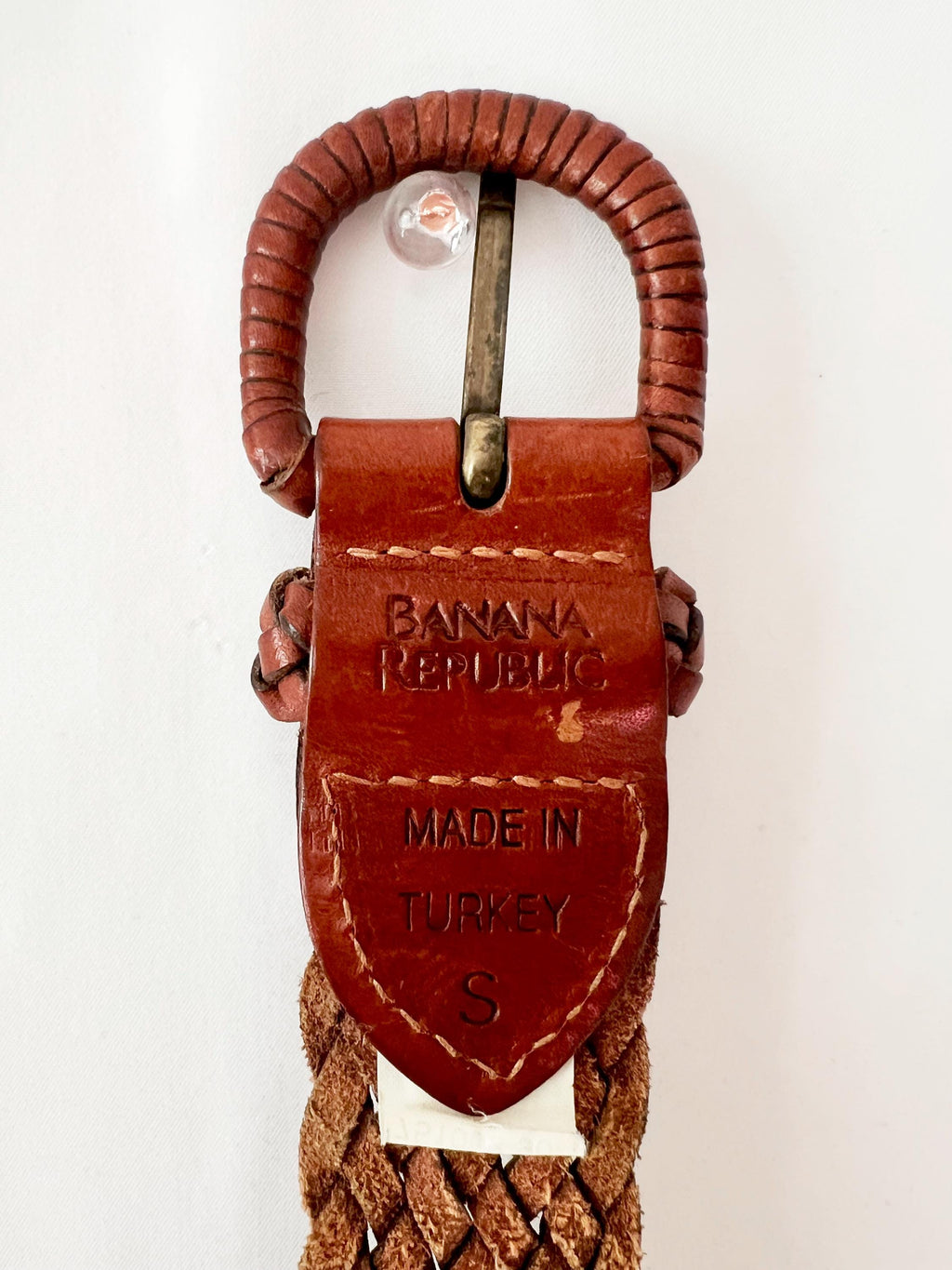 leather woven belt / banana republic / small