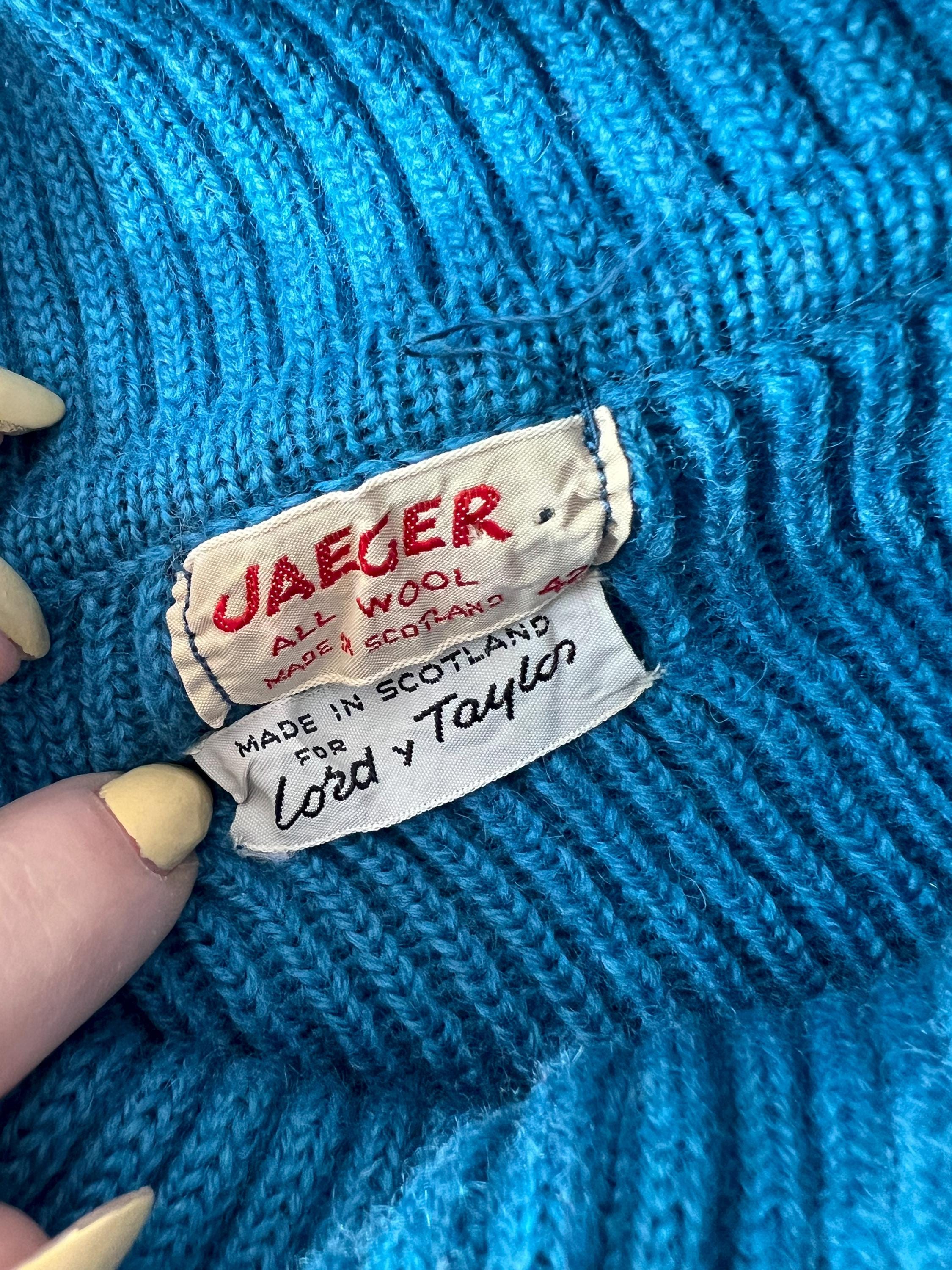 jaeger vintage 1960s scottish wool sweater medium / large