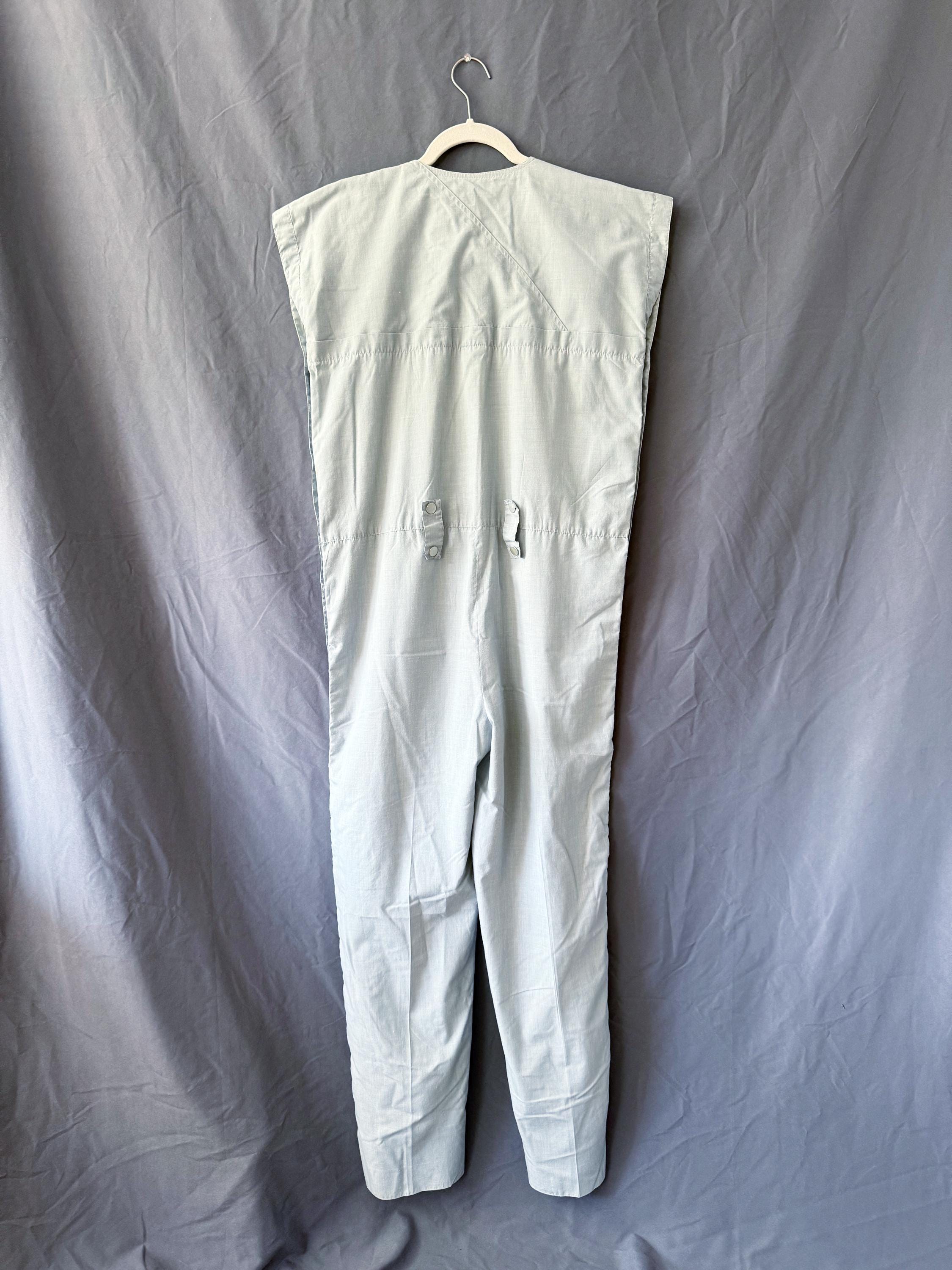 1980s Krizia Poi Grey Jumpsuit with Snap buttons all over Small / Medium