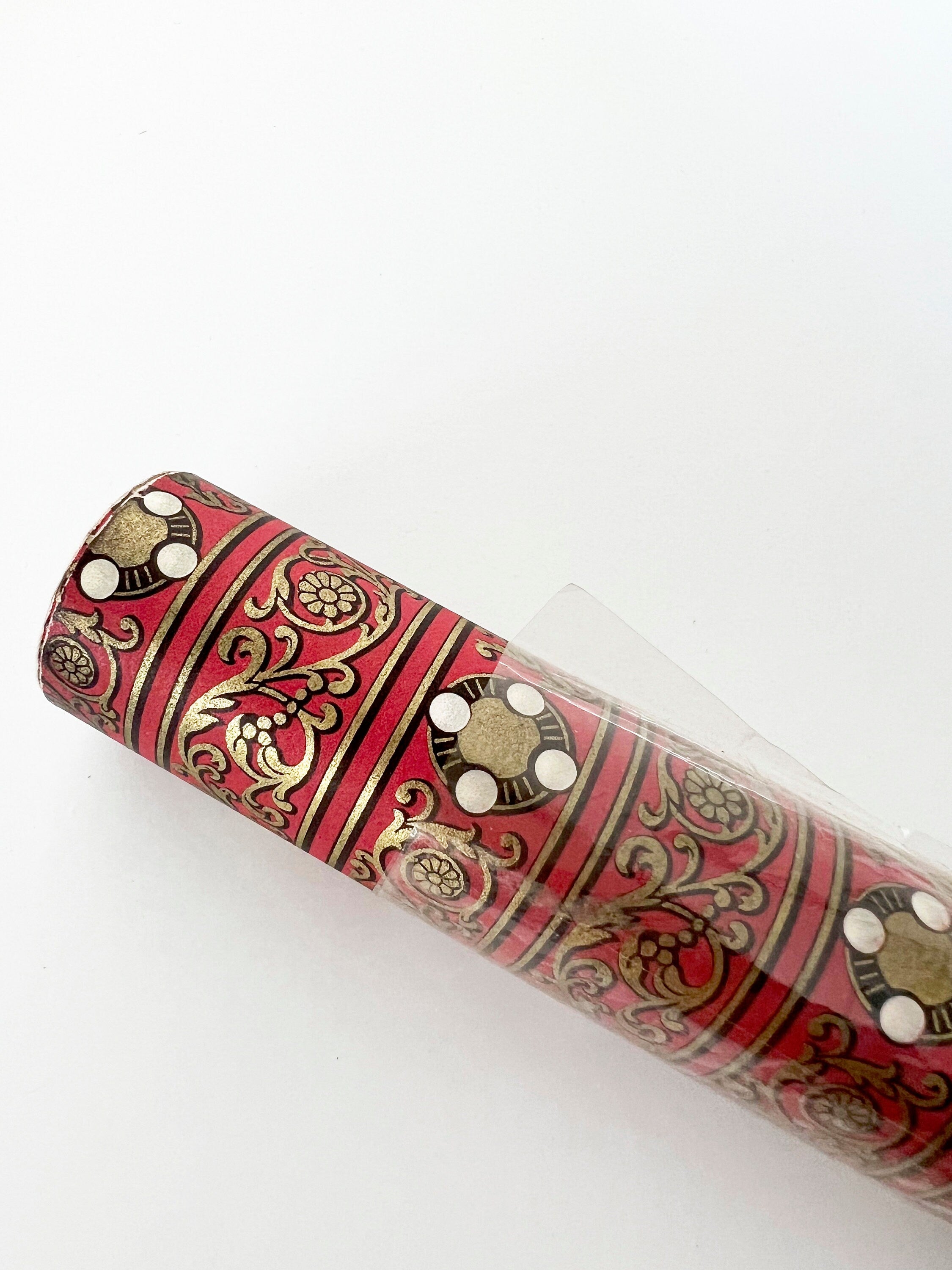 Vintage Florentine Paper: Red, Black & Gold Italian Wrapping Paper (4 Sheets)