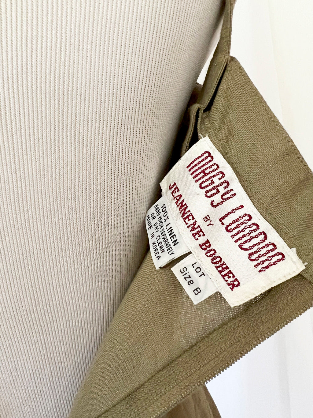 Maggy London by Jeannene Booher / Vintage 1980s fish net top and linen dress small