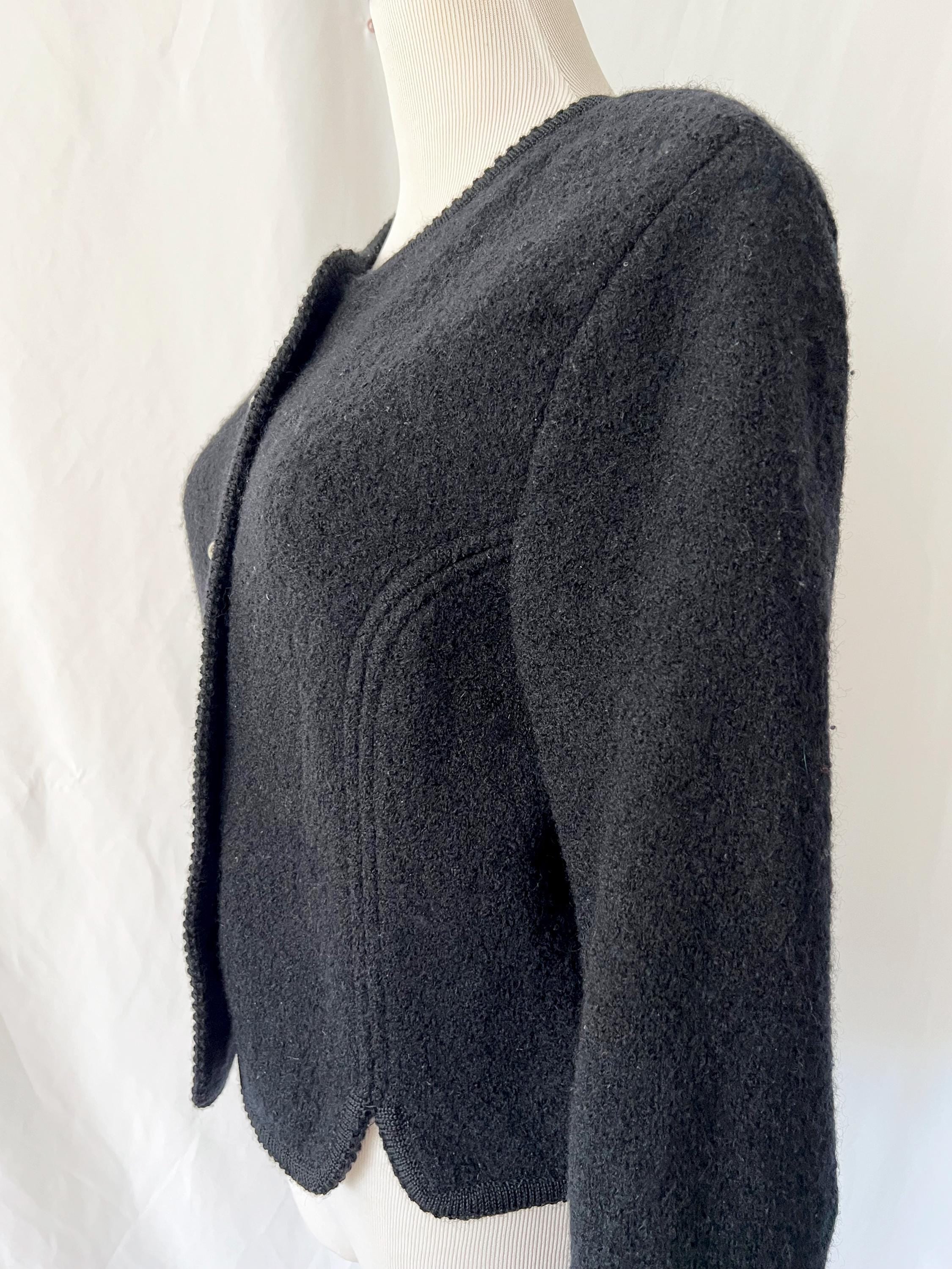 vintage boiled wool cardigan / carroll reed / medium