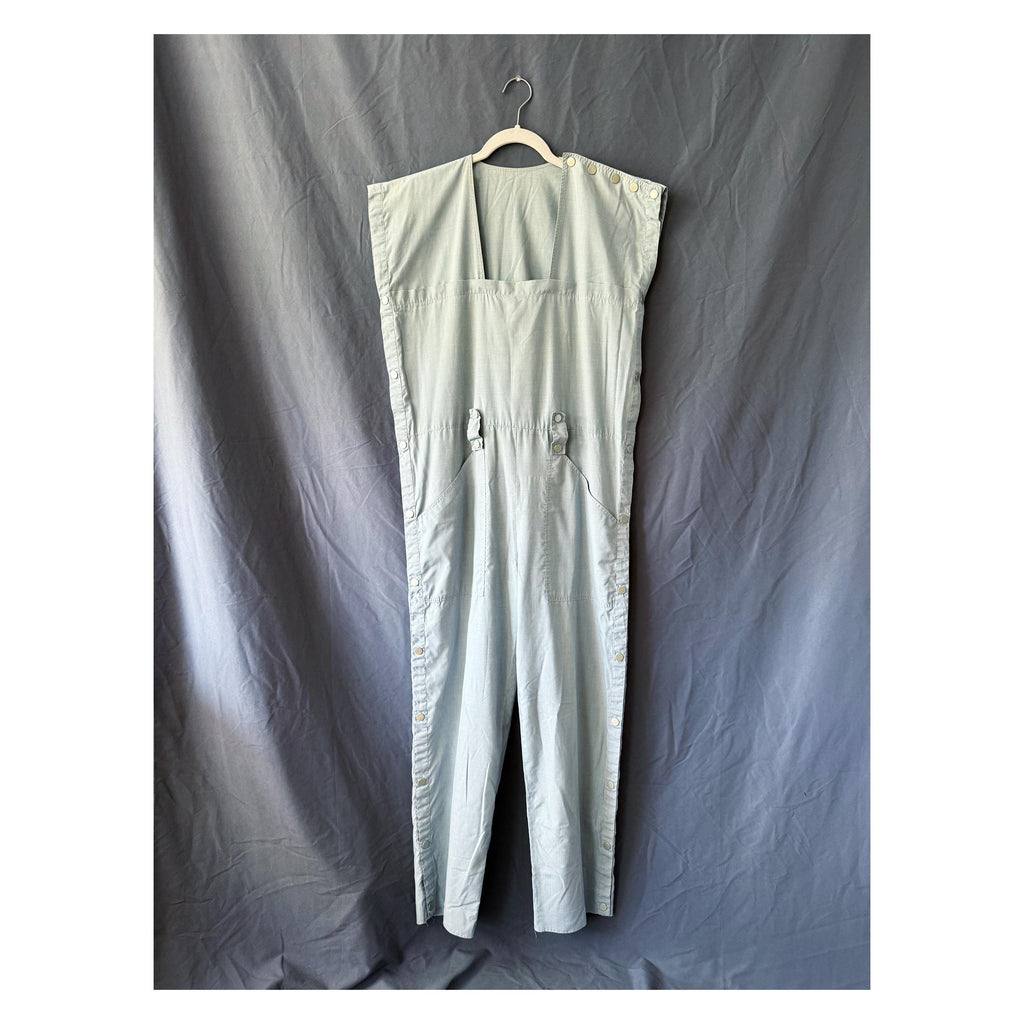 1980s Krizia Poi Grey Jumpsuit with Snap buttons all over Small / Medium