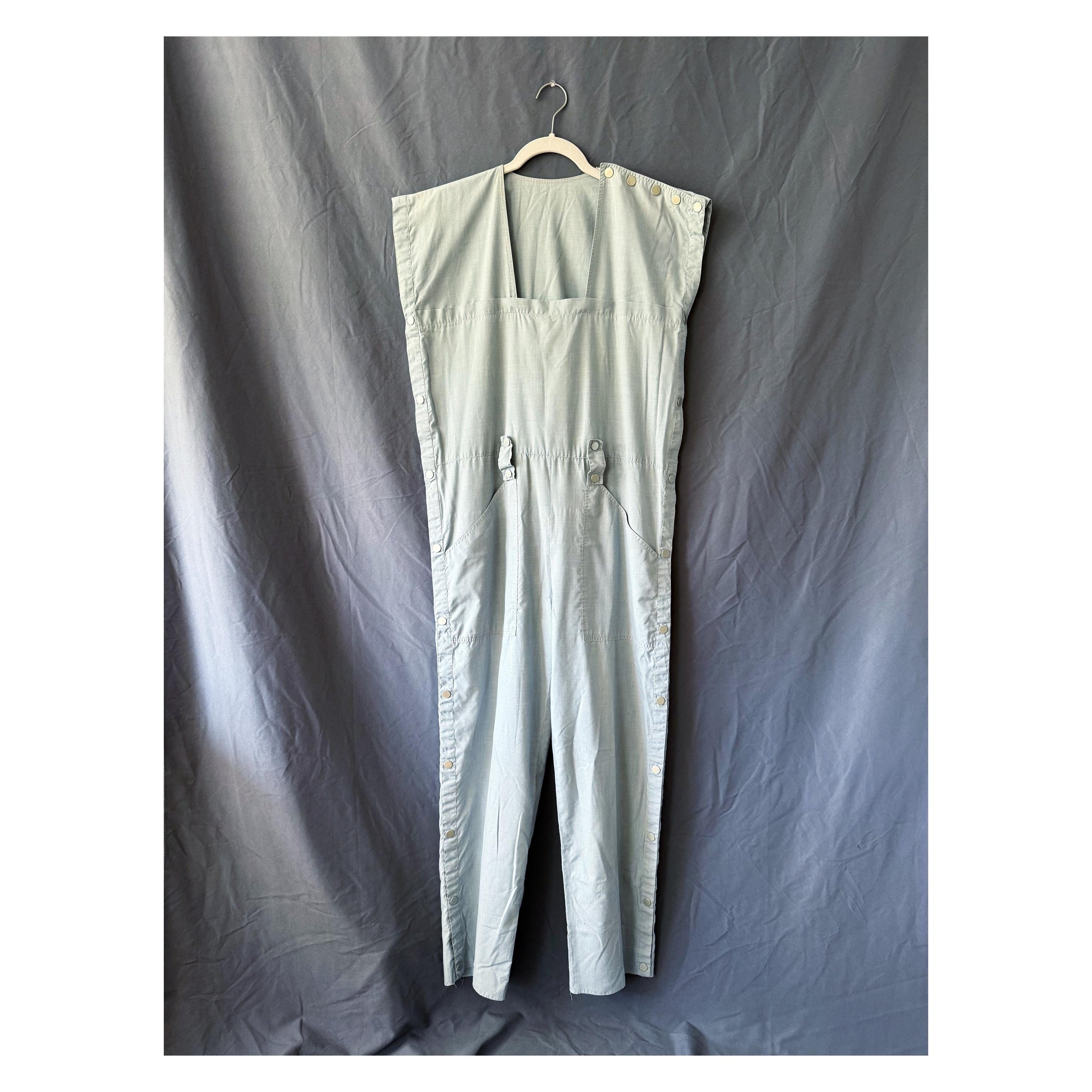 1980s Krizia Poi Grey Jumpsuit with Snap buttons all over Small / Medium