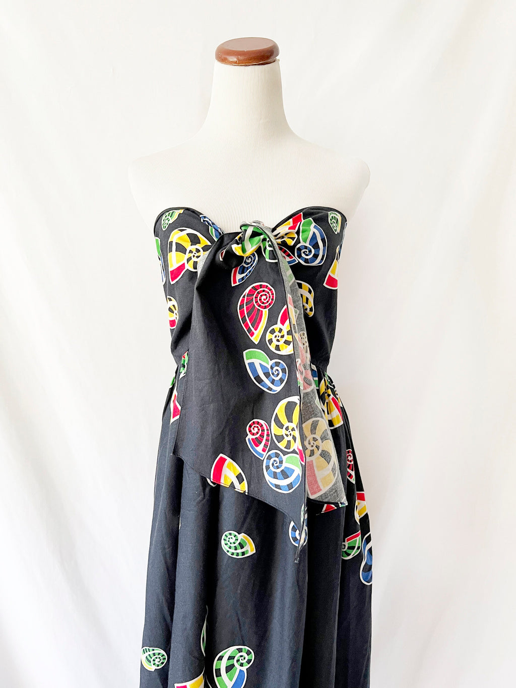 vintage strapless dress and over shirt seashells cotton set michalle vollbrach medium