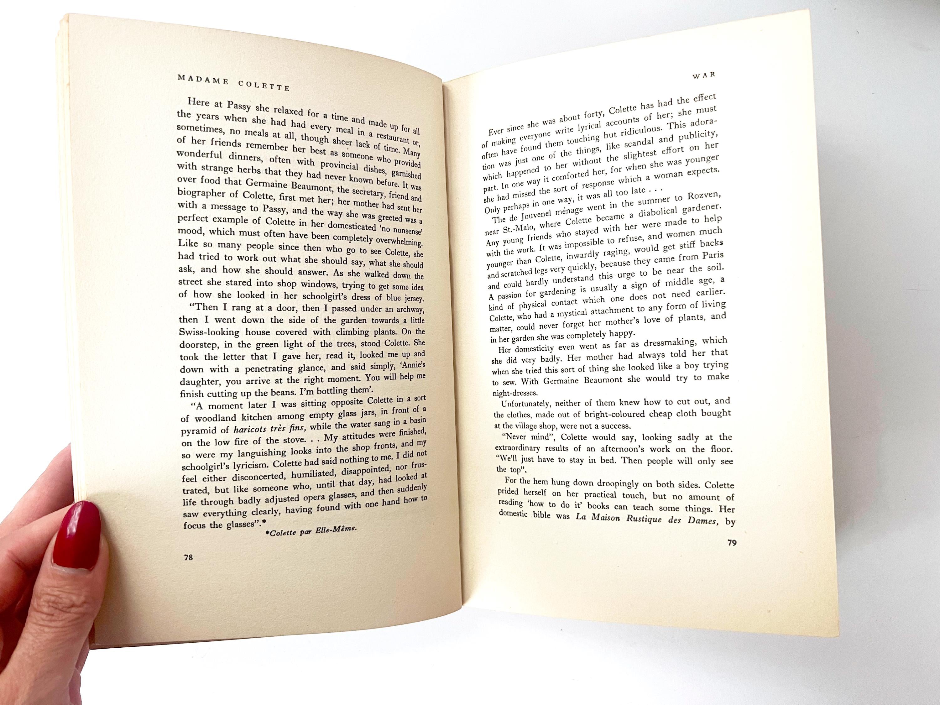 1954 colette a provincial in paris by margaret crosland / vintage biography hardcover book  / 1st edition