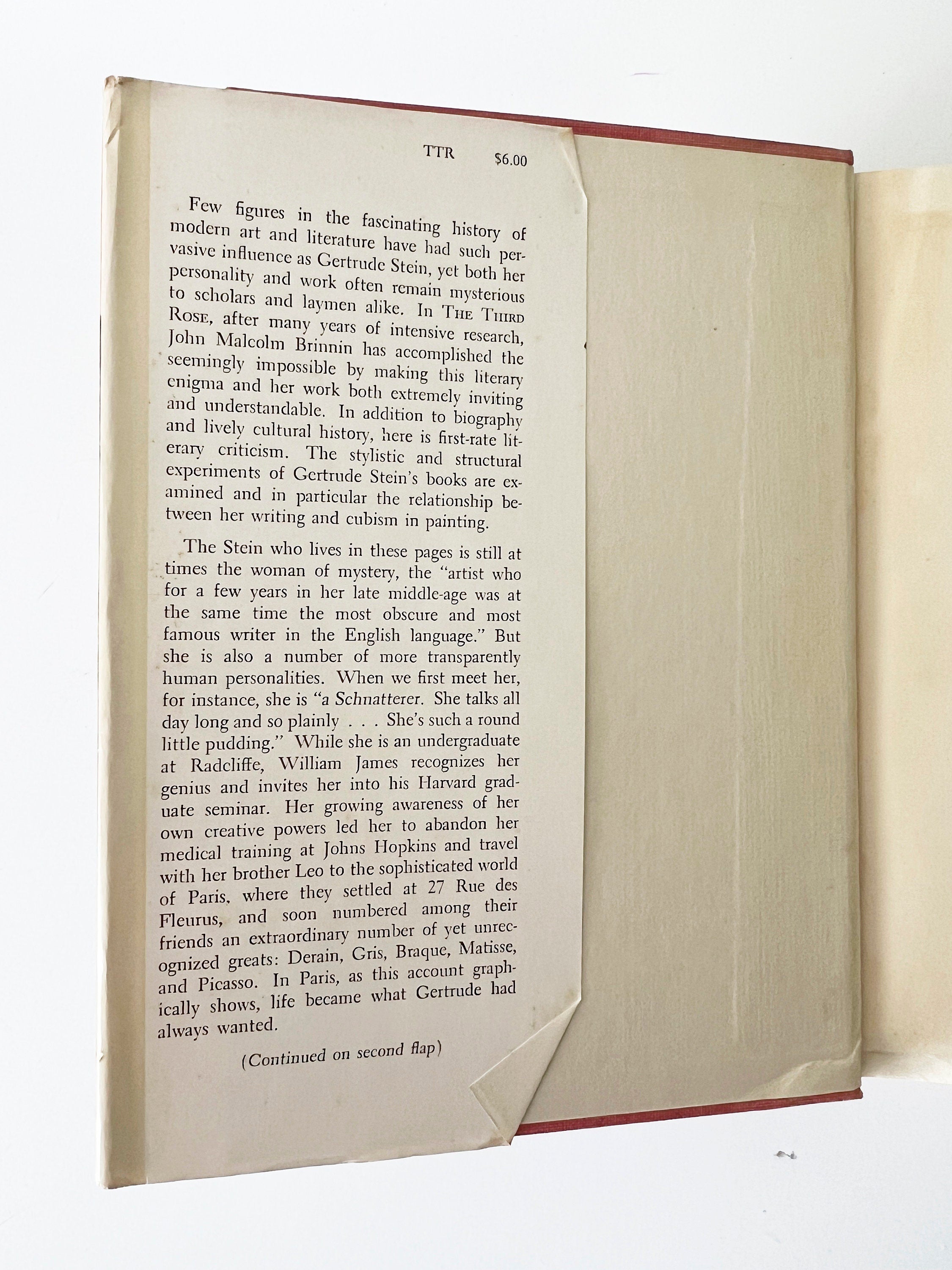 The Third Rose: Gertrude Stein, 1959 First Edition Hardcover