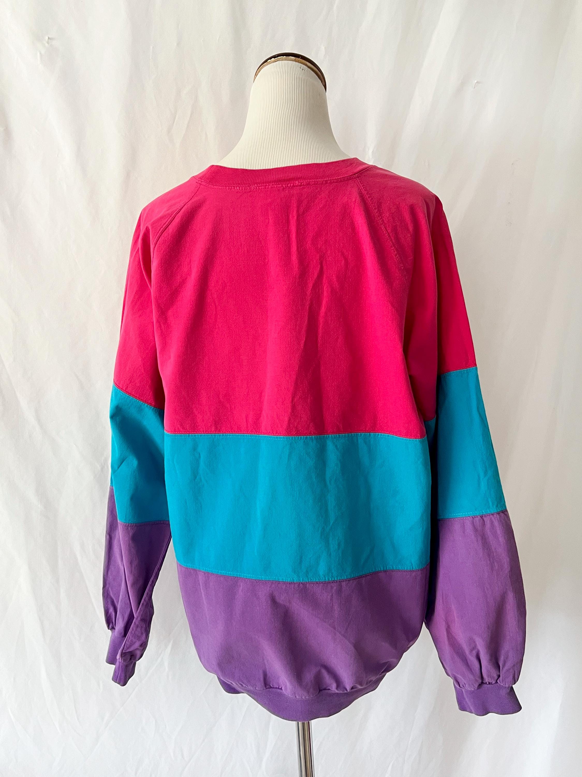 1980s vintage tricolor jumper large