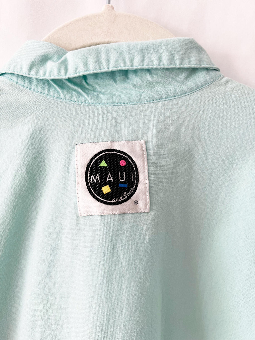 maui and sons 80s shirt sea foam green medium