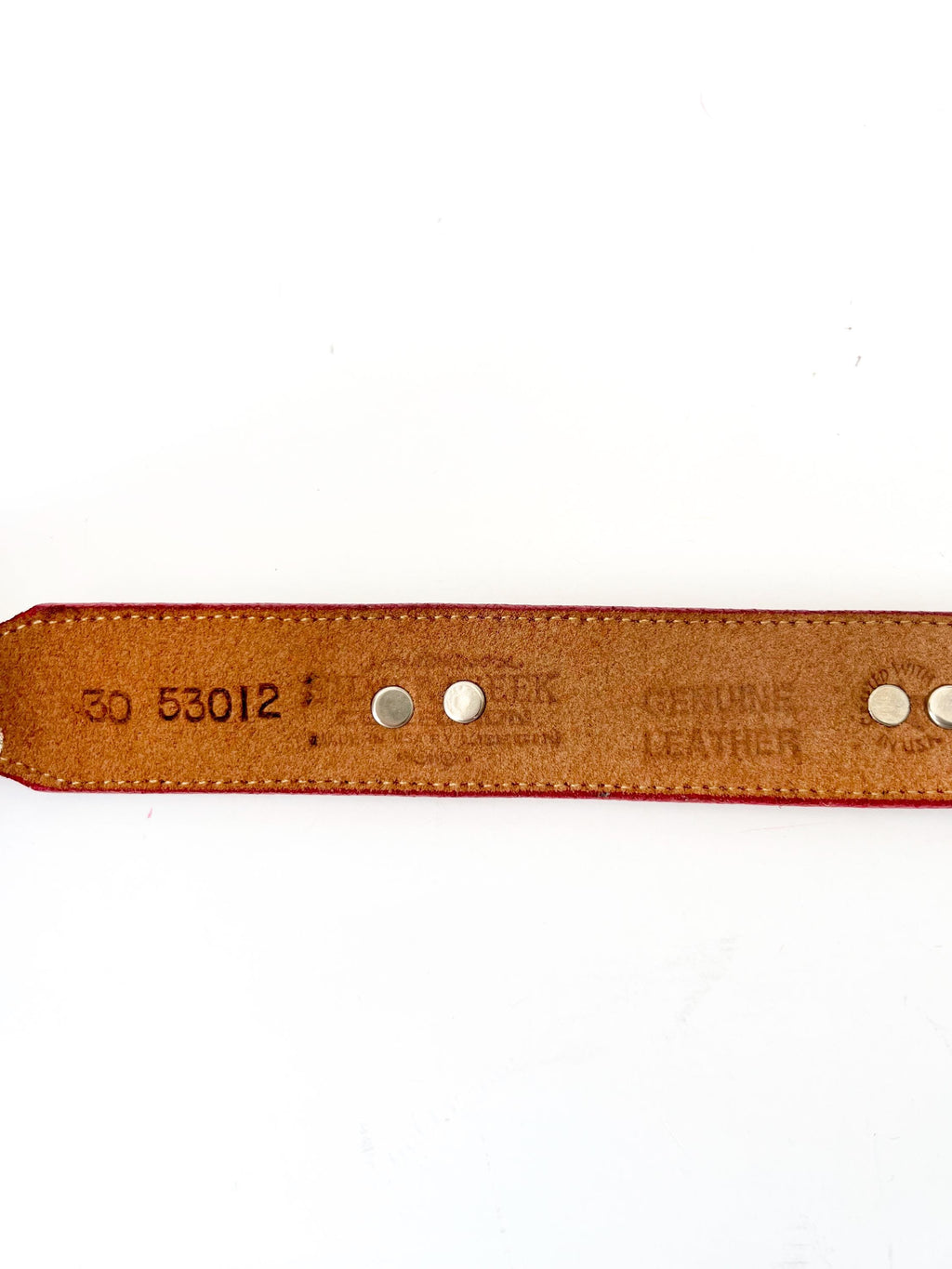 red leather belt with silvertone animals figures  xs