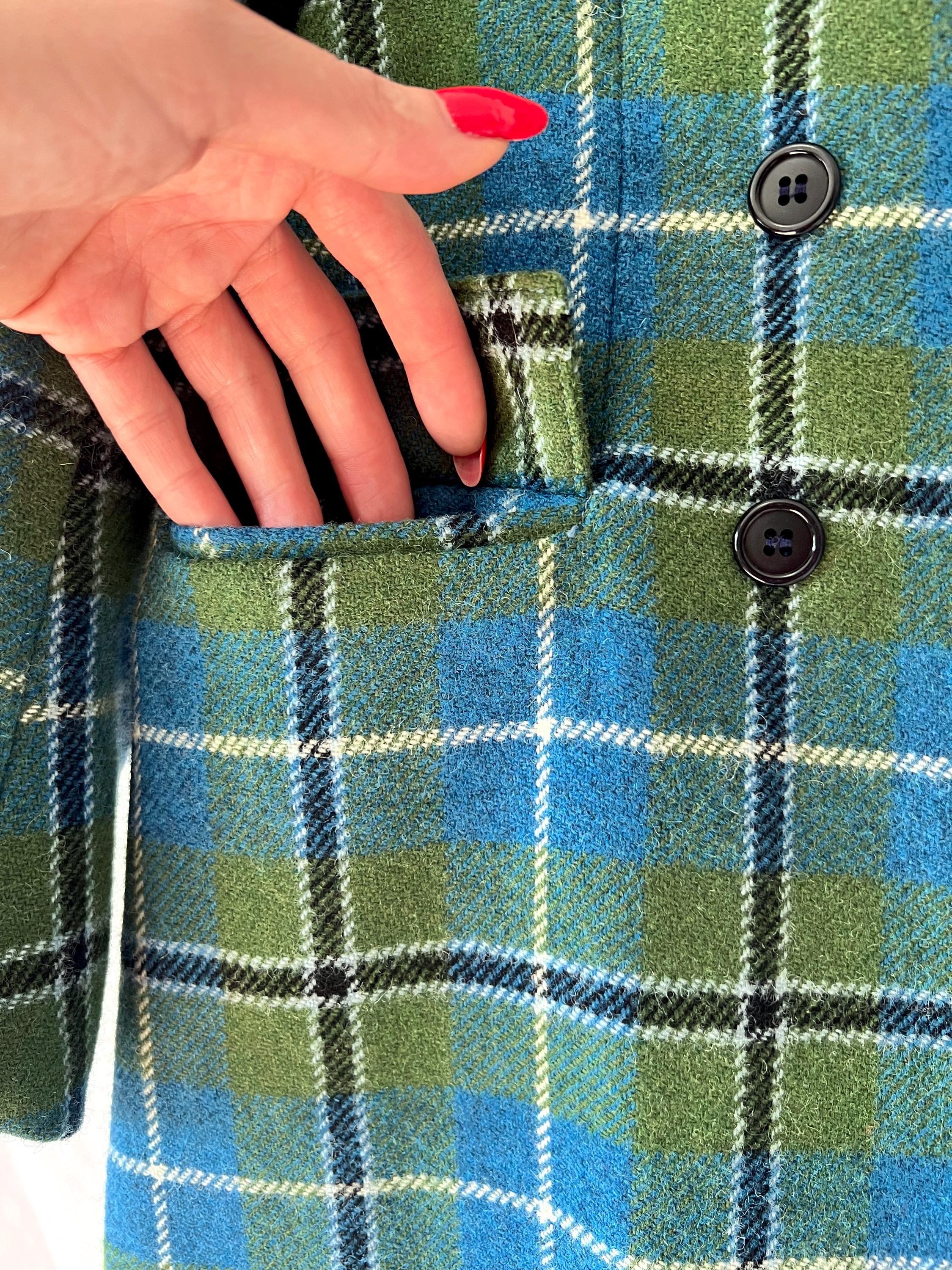 Vintage Plaid Wool Coat: Glenconner Kids Size 6X, Made in England