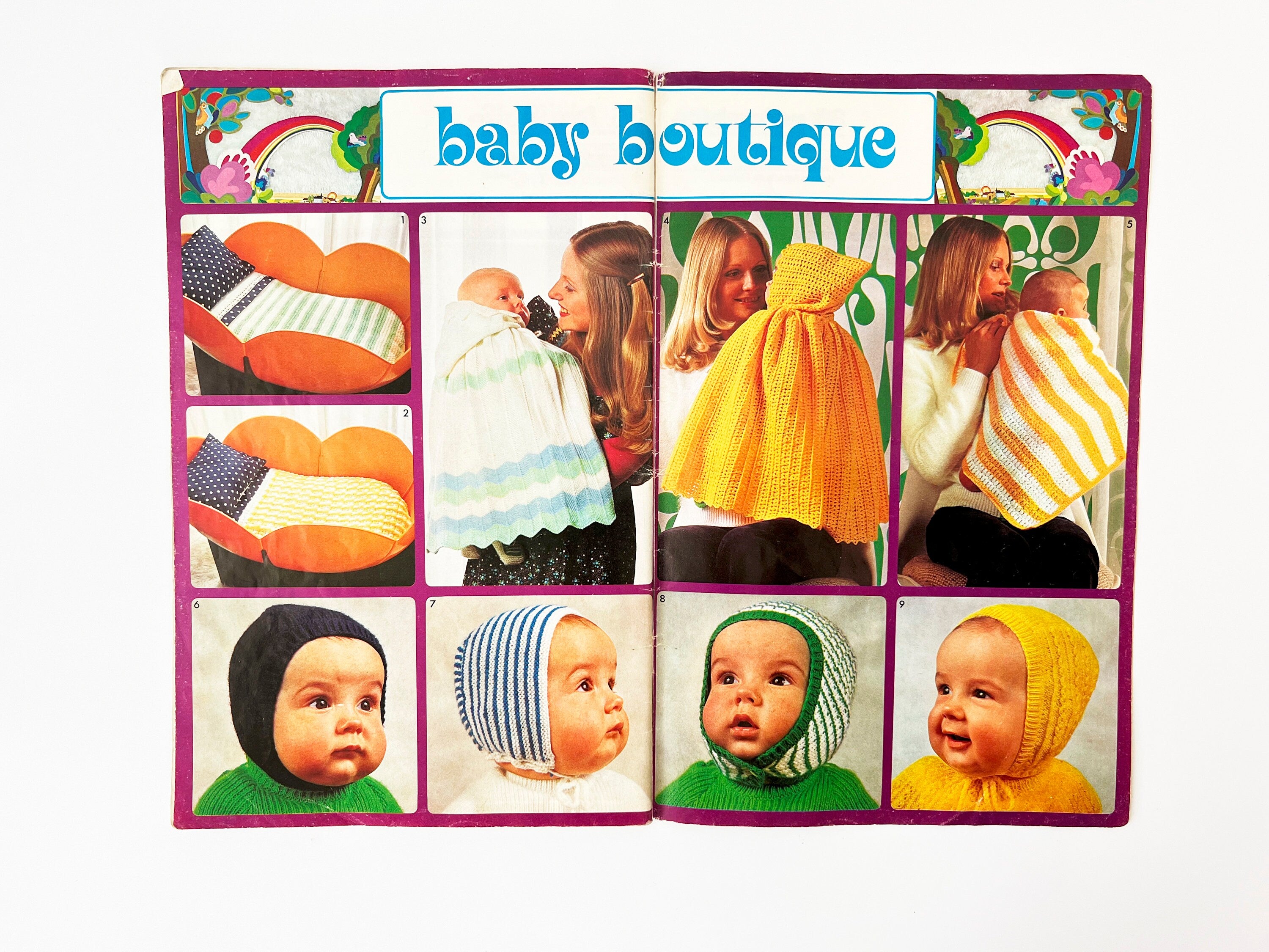 1960s French Baby Knitting Patterns: Graphic Design DIY Craft Book