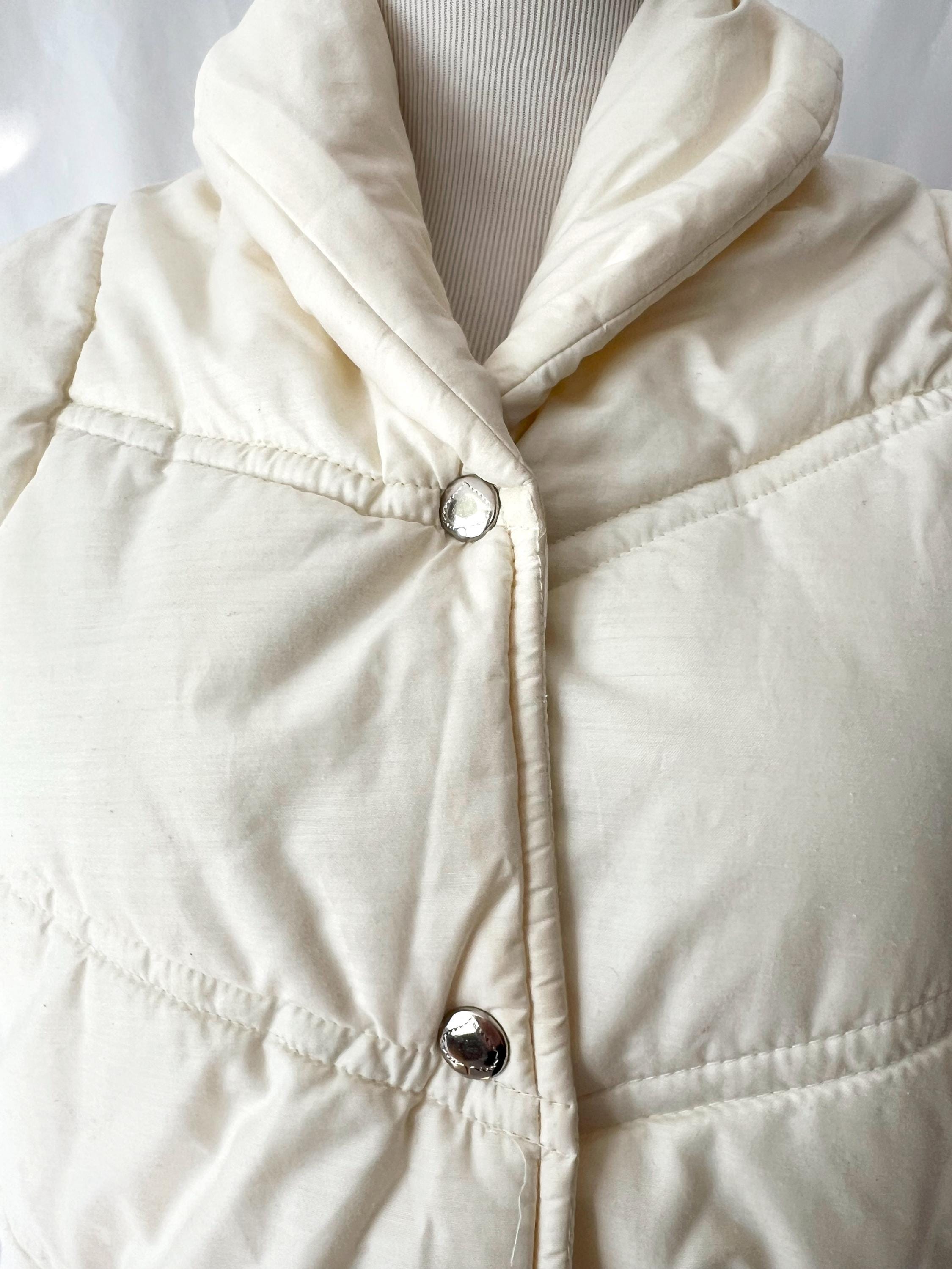 vintage 1980s white puffer vest aspen small medium