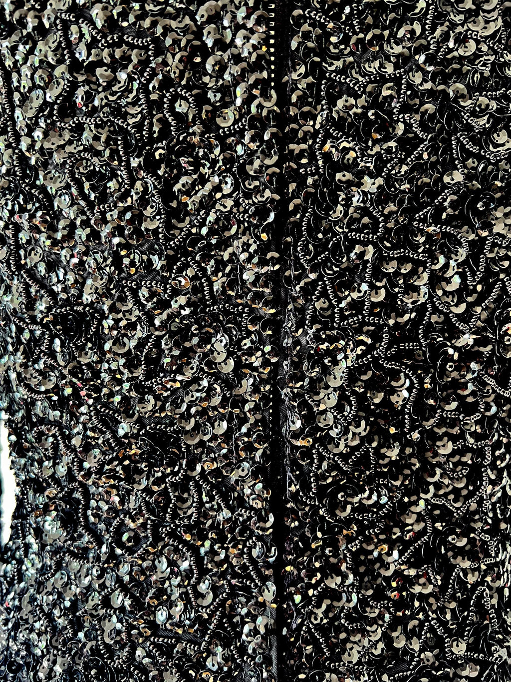 1960s vintage sequin black wiggle dress Gene Shelly Medium