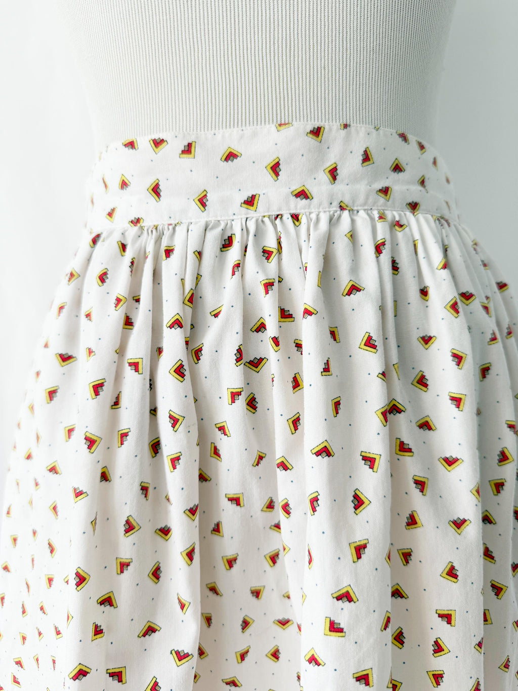 Vintage 1980s high waist white cotton skirt by Samantha Scott small