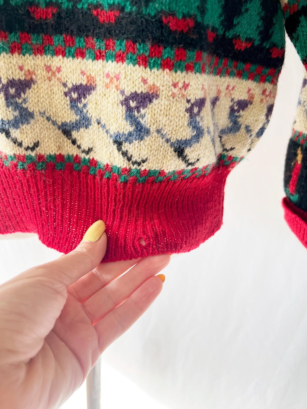 susan bristol holiday fair isle wool sweater medium