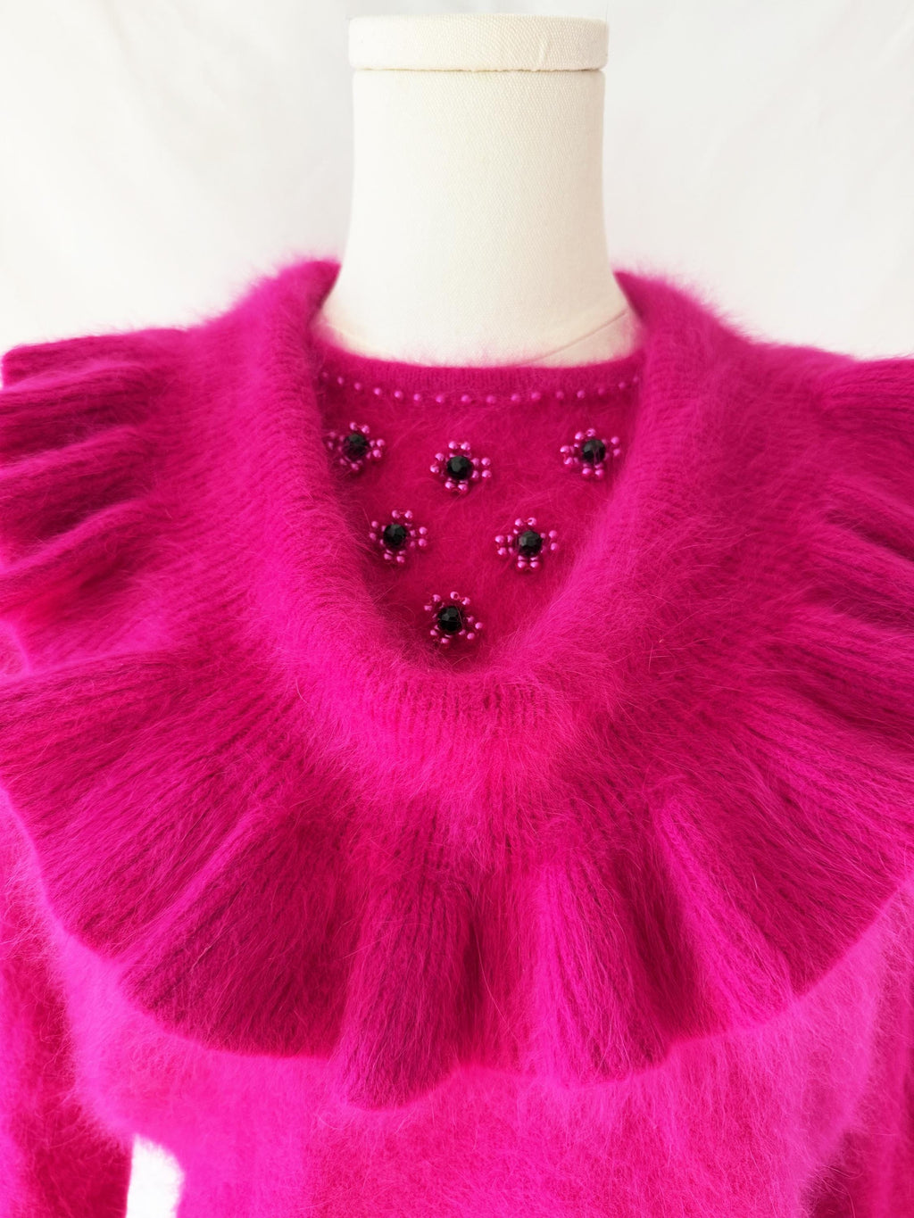 1980s Hot Pink Angora Sweater M