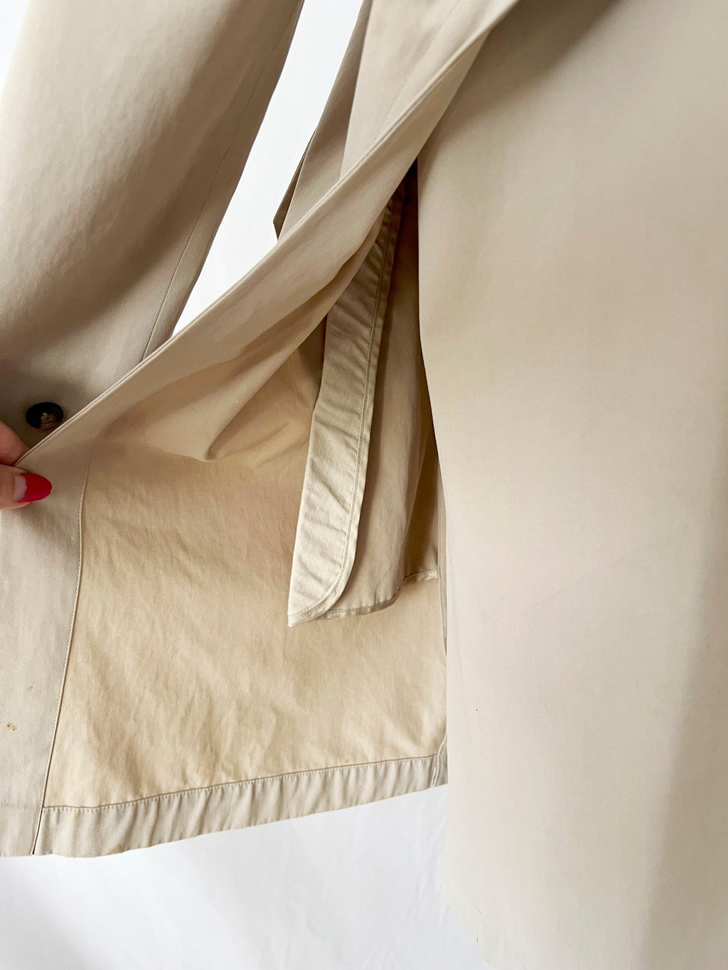 Vintage Paul Stuart Trench Coat: Cotton Crepe, Made in Italy