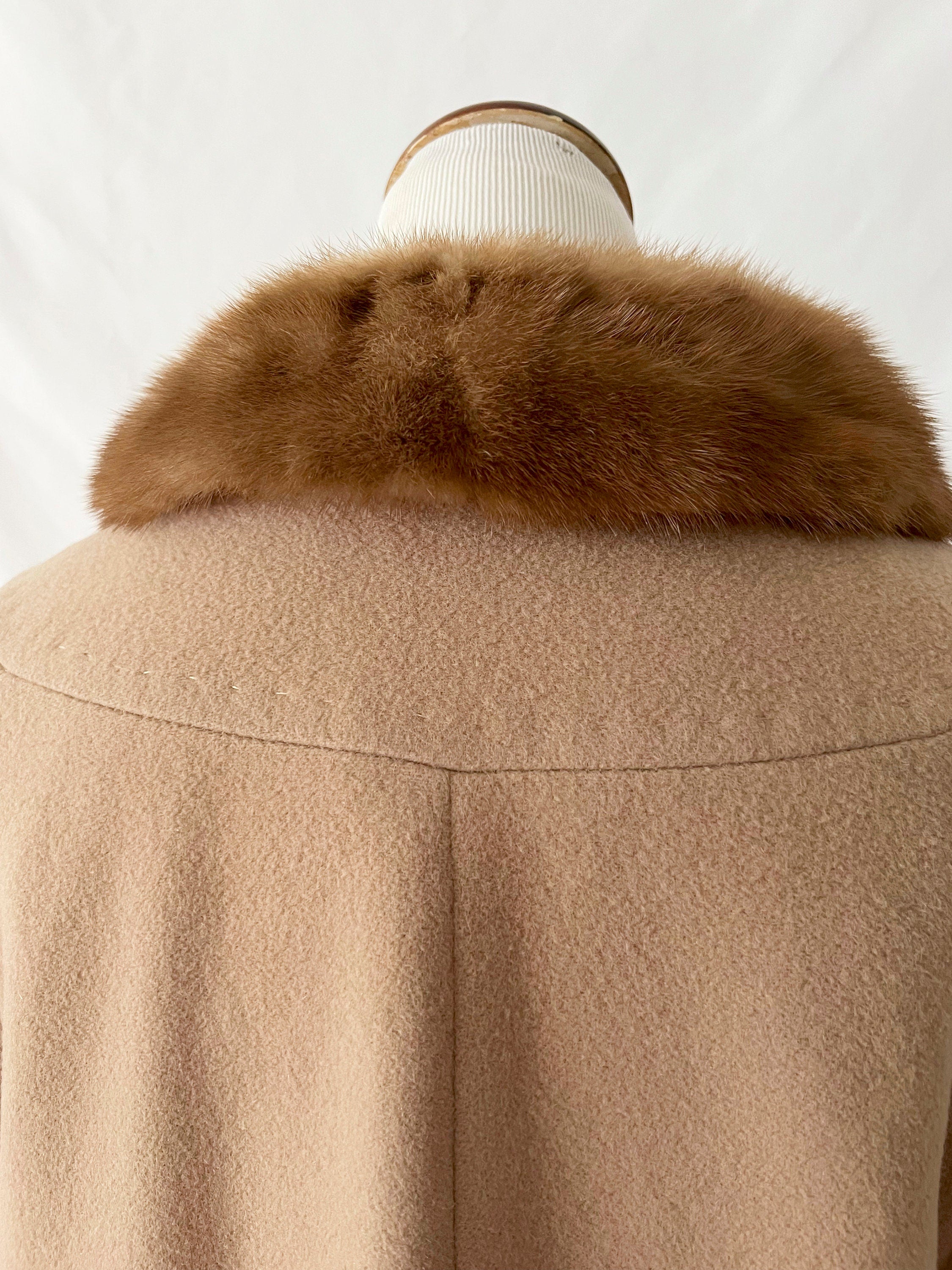 vintage 1960s cashmere and fur coat medium