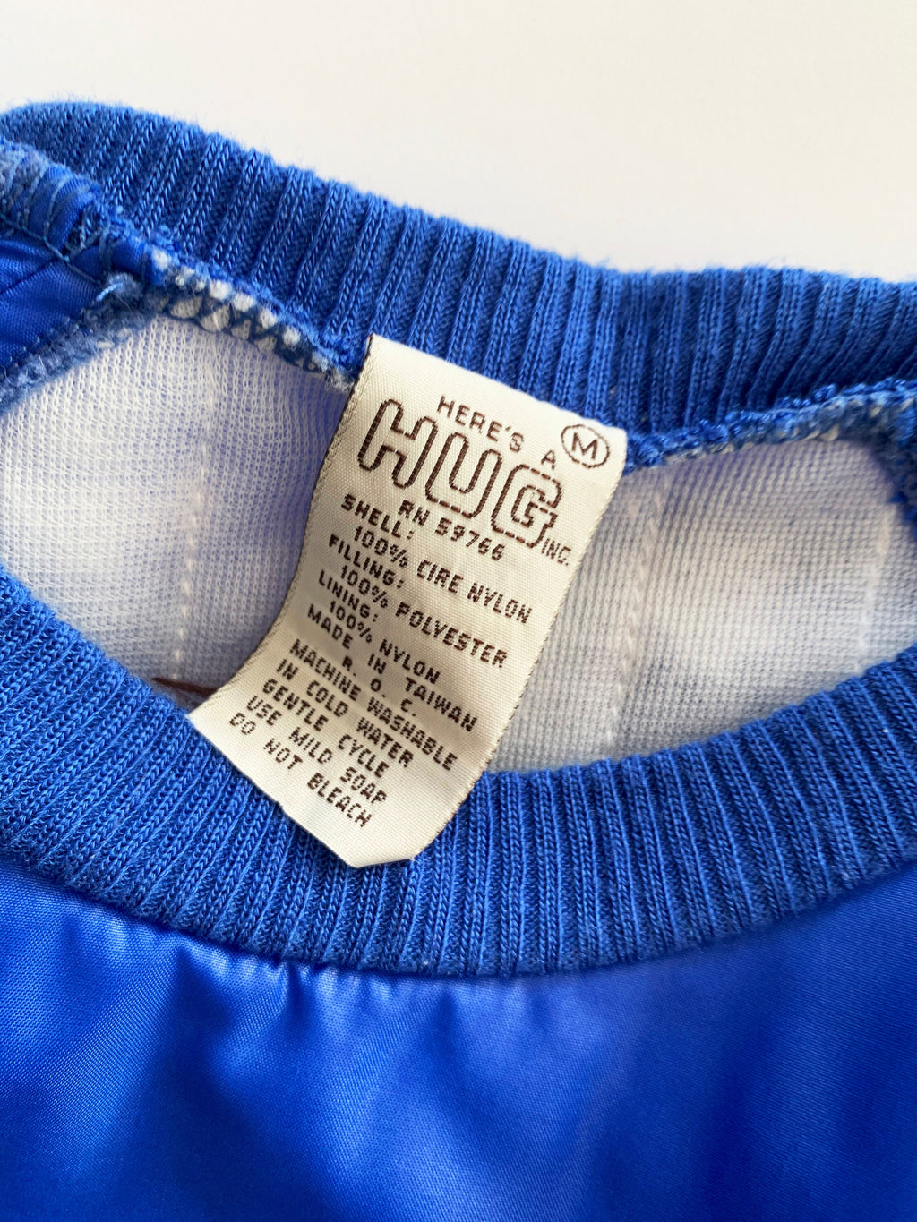 vintage 1980s shiny blue  sweatshirt / lapis blue / big pocket / small