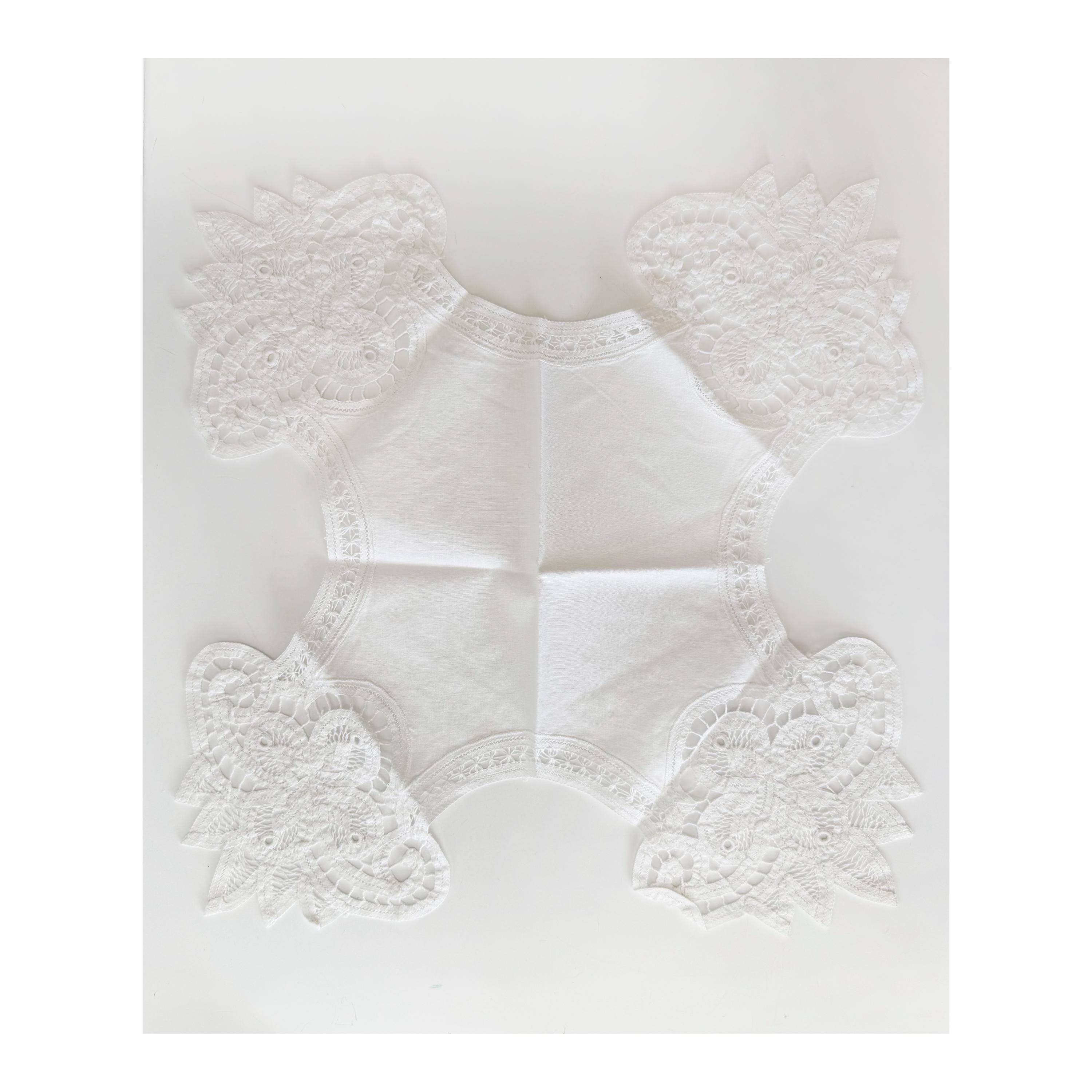 Vintage Bun Warmer Bread Basket Liner Battenberg Lace