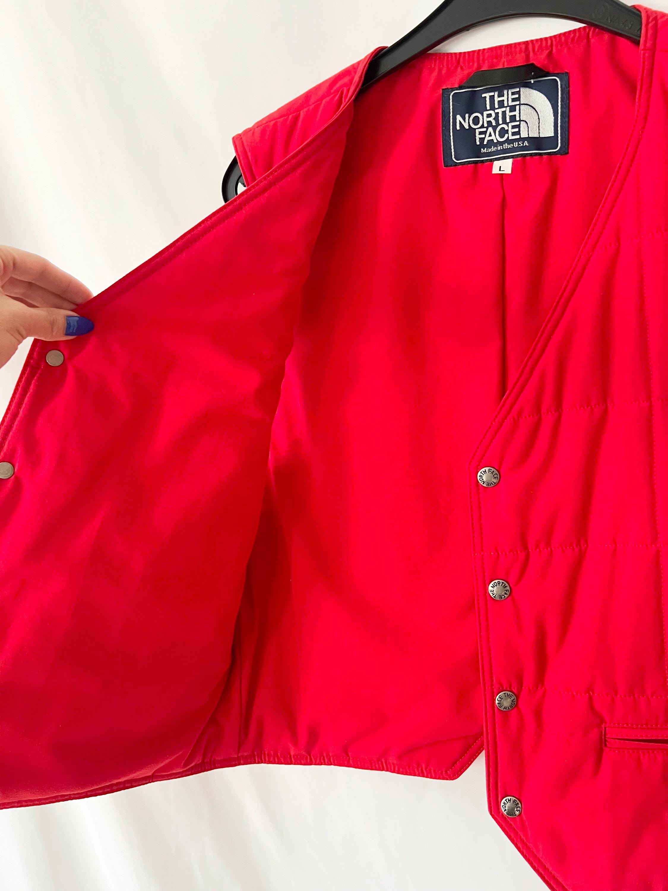 red vintage north face vest / winter snow ski hunting hiking liner vest / small