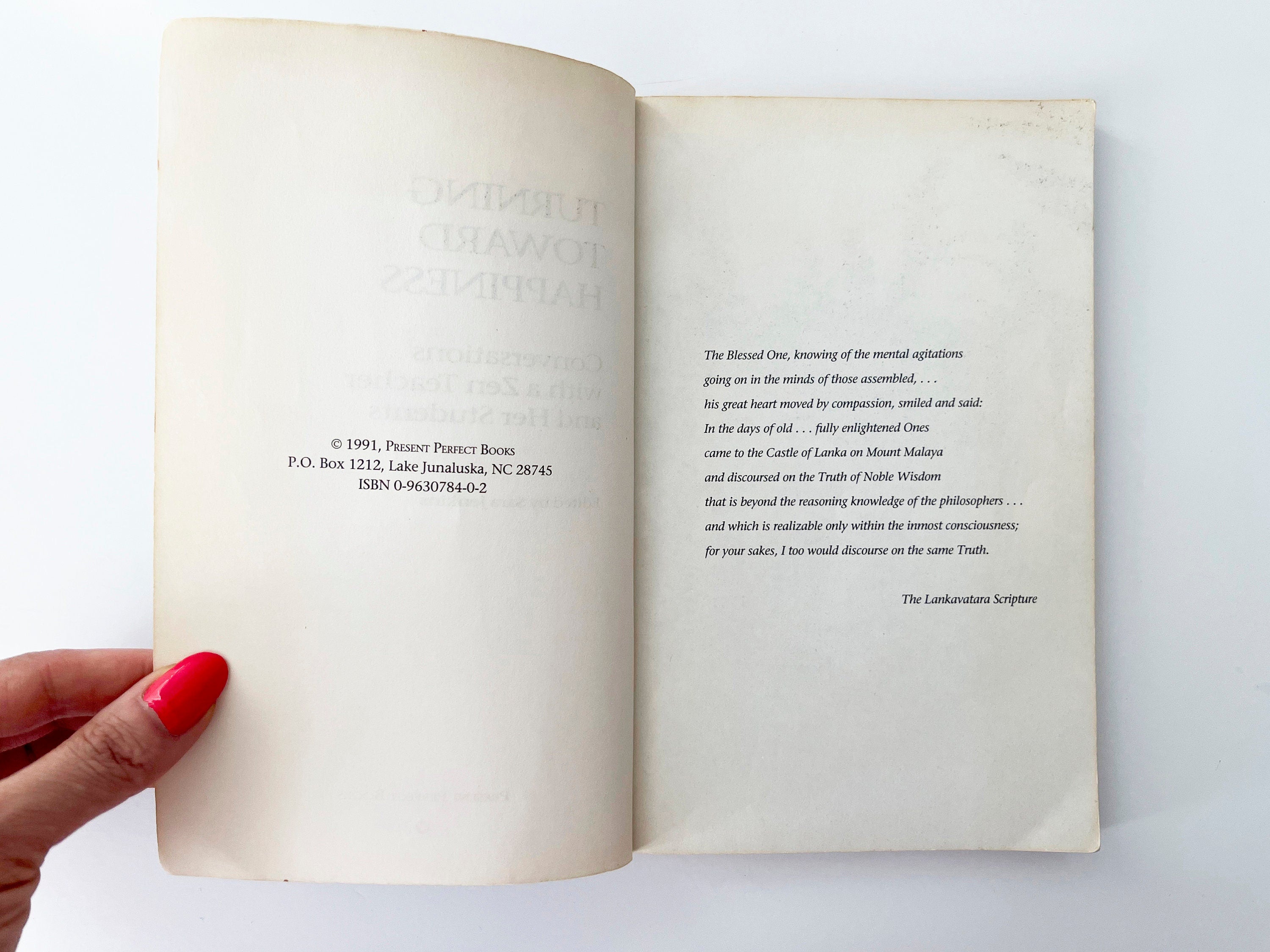 1991 Turning Towards Happiness: Conversations With a Zen Teacher and Her Students, vintage paperback book