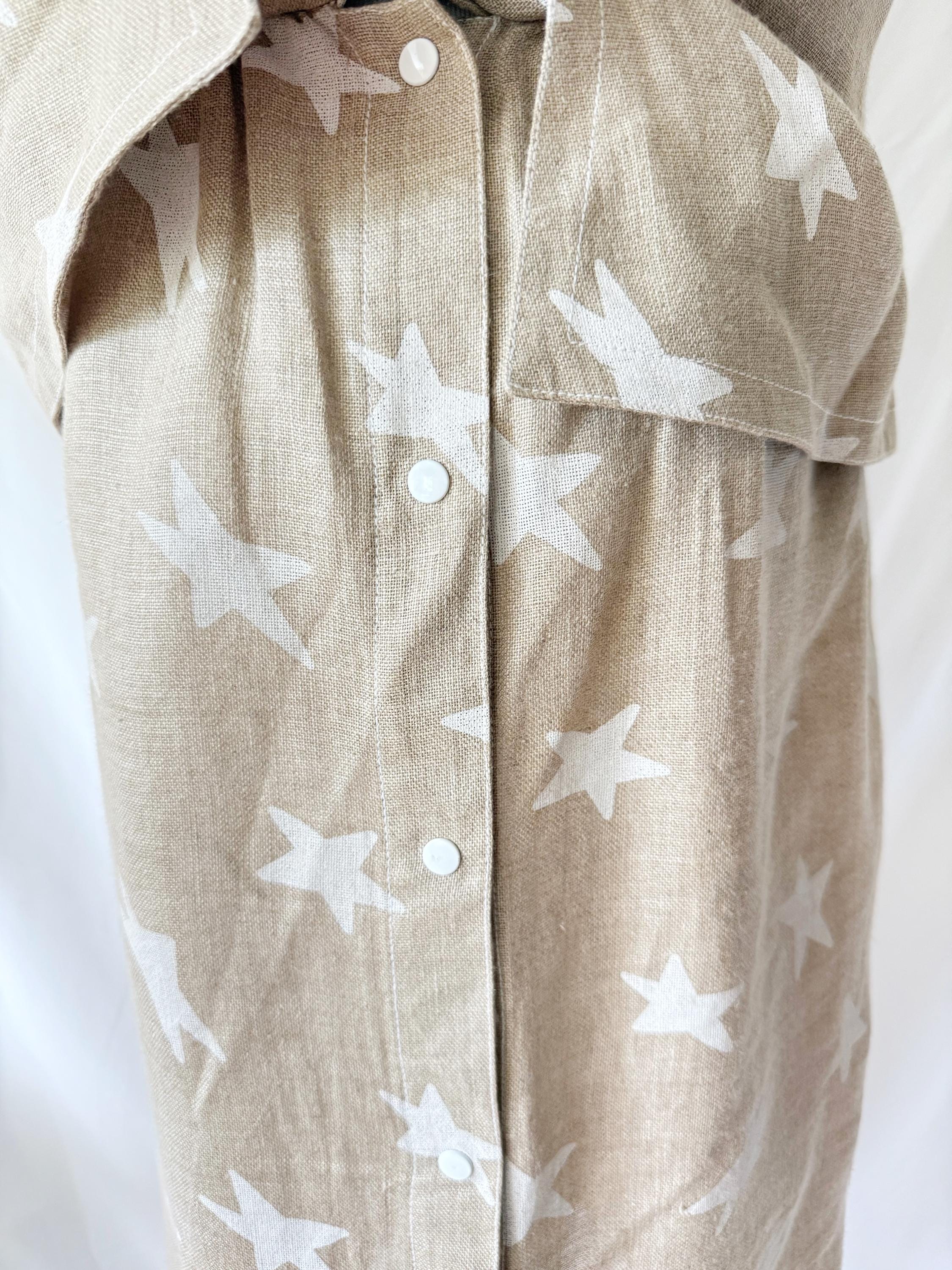 Stars Linen Peplum Skirt Set Small