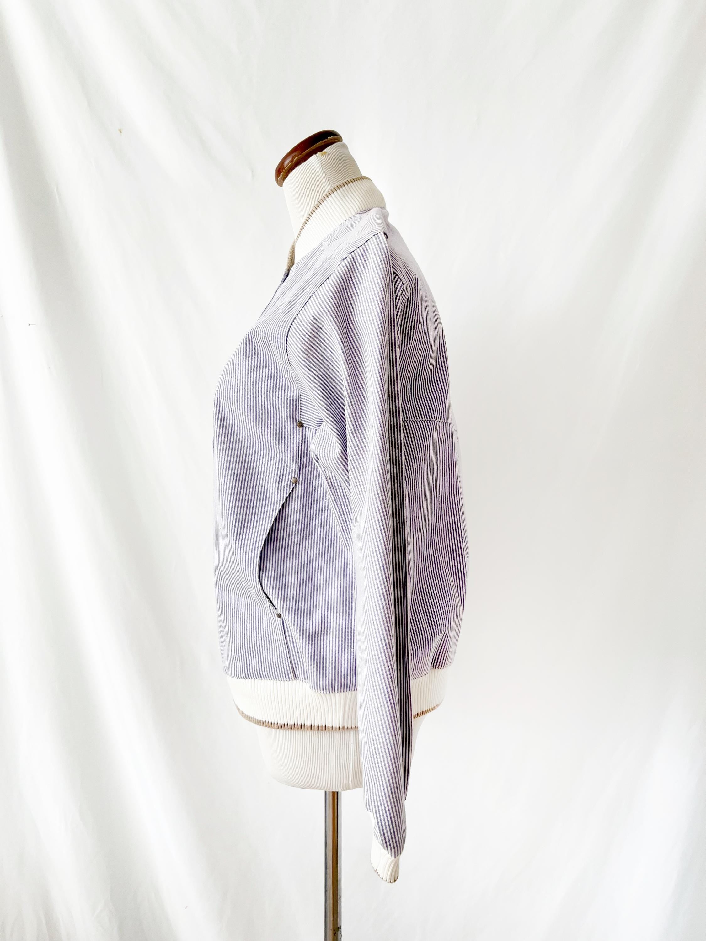 Vintage 80s HEAD Tennis Jacket: Pinstripe Varsity Style, Size Medium