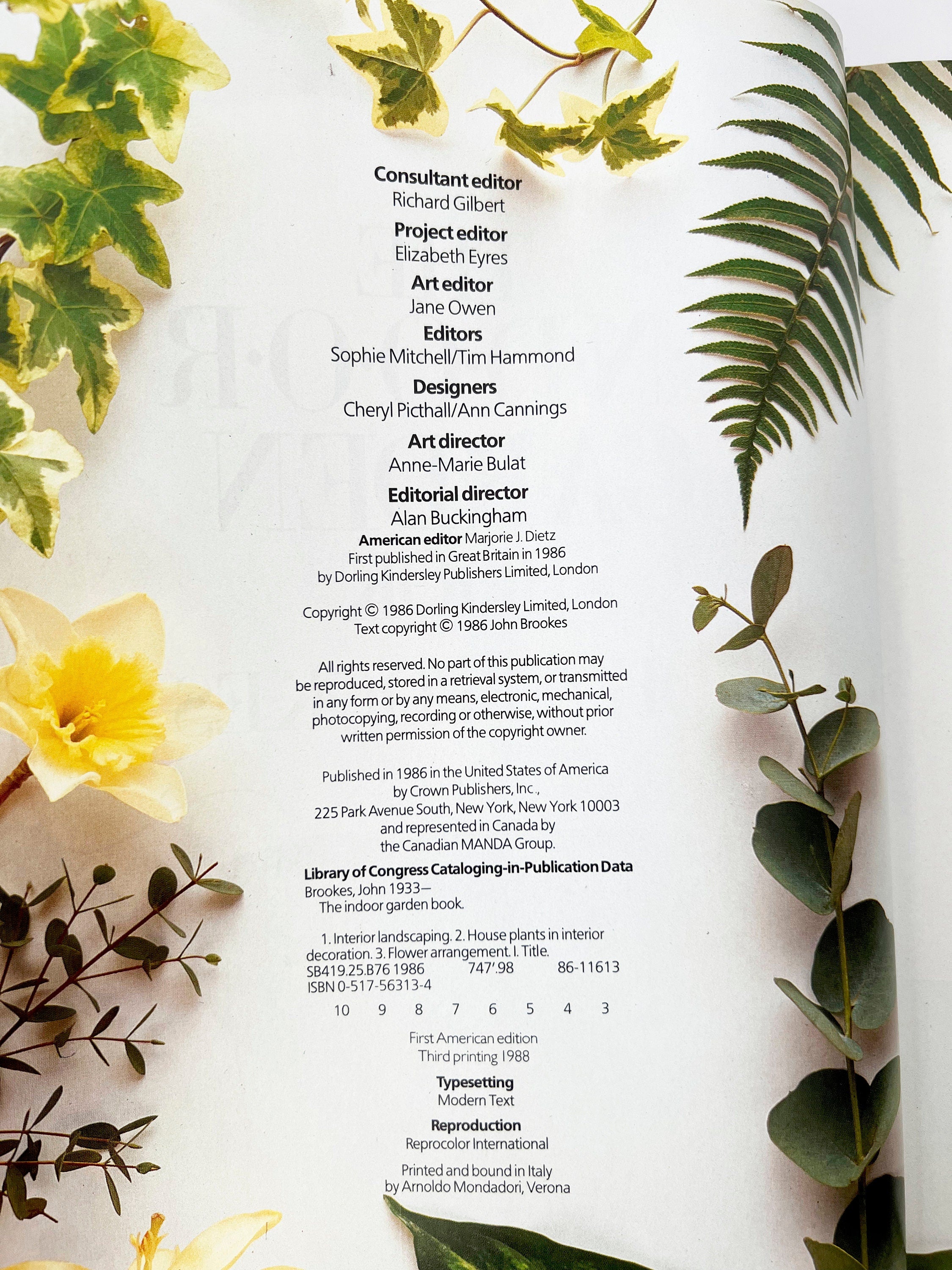 1988 The Indoor Garden Book, Vintage Plant Book