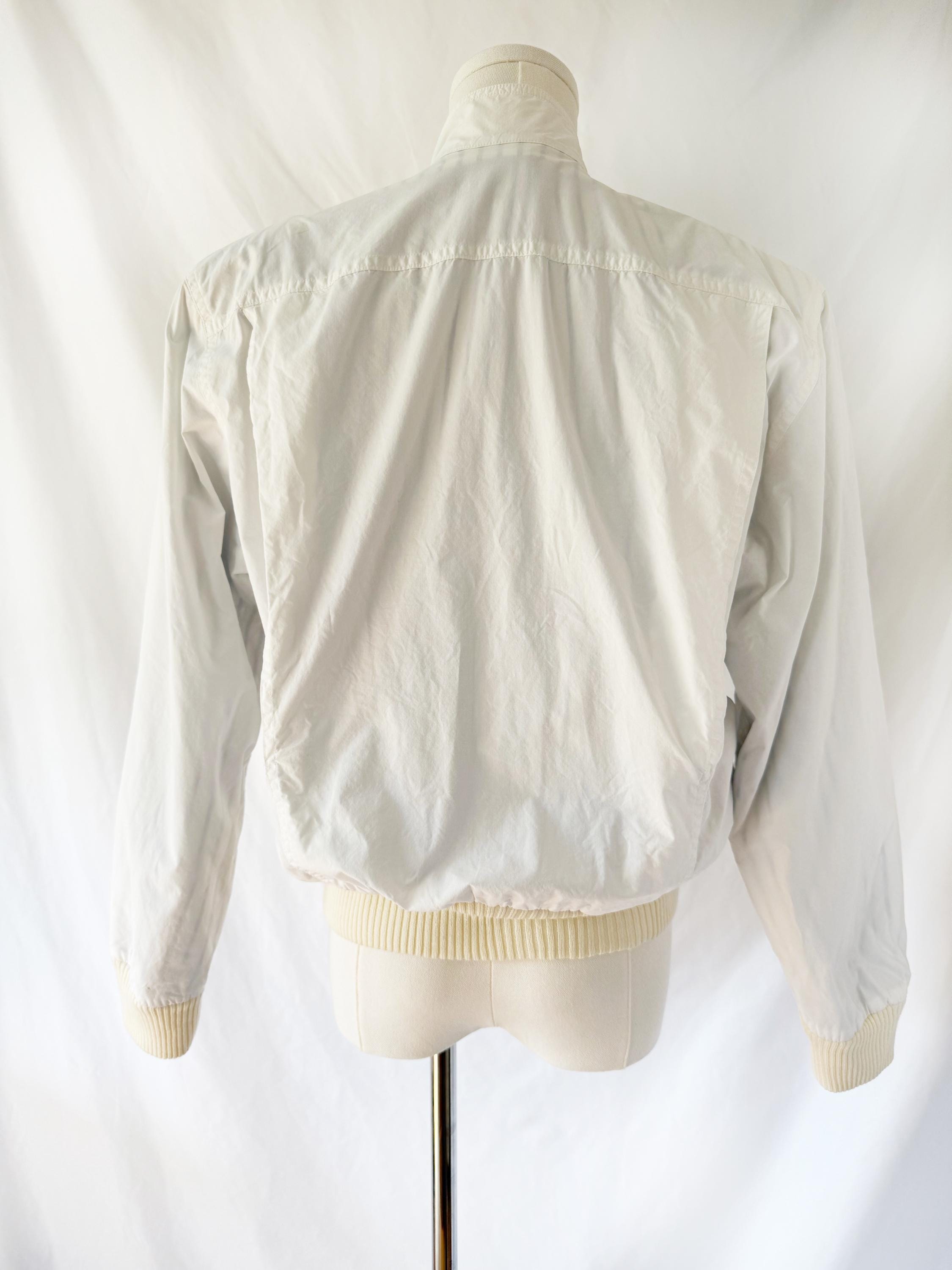 Vintage Lizwear Bomber sailing striped cotton Jacket W Shoulder Pads Sz M