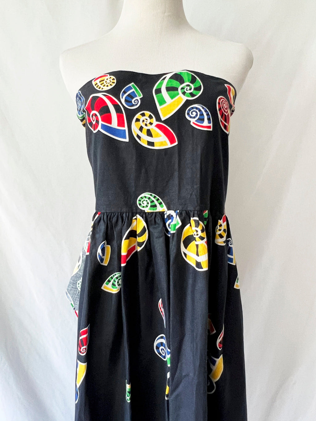 vintage strapless dress and over shirt seashells cotton set michalle vollbrach medium