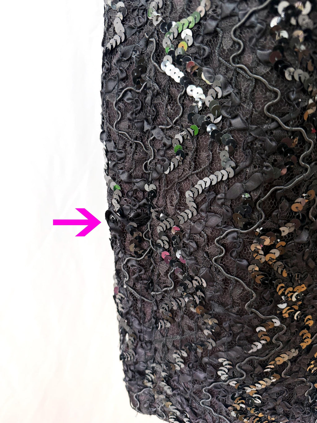 80s Vintage Sequin Cocktail Dress: Black Lace Sweetheart Goth Dress, Sz 8