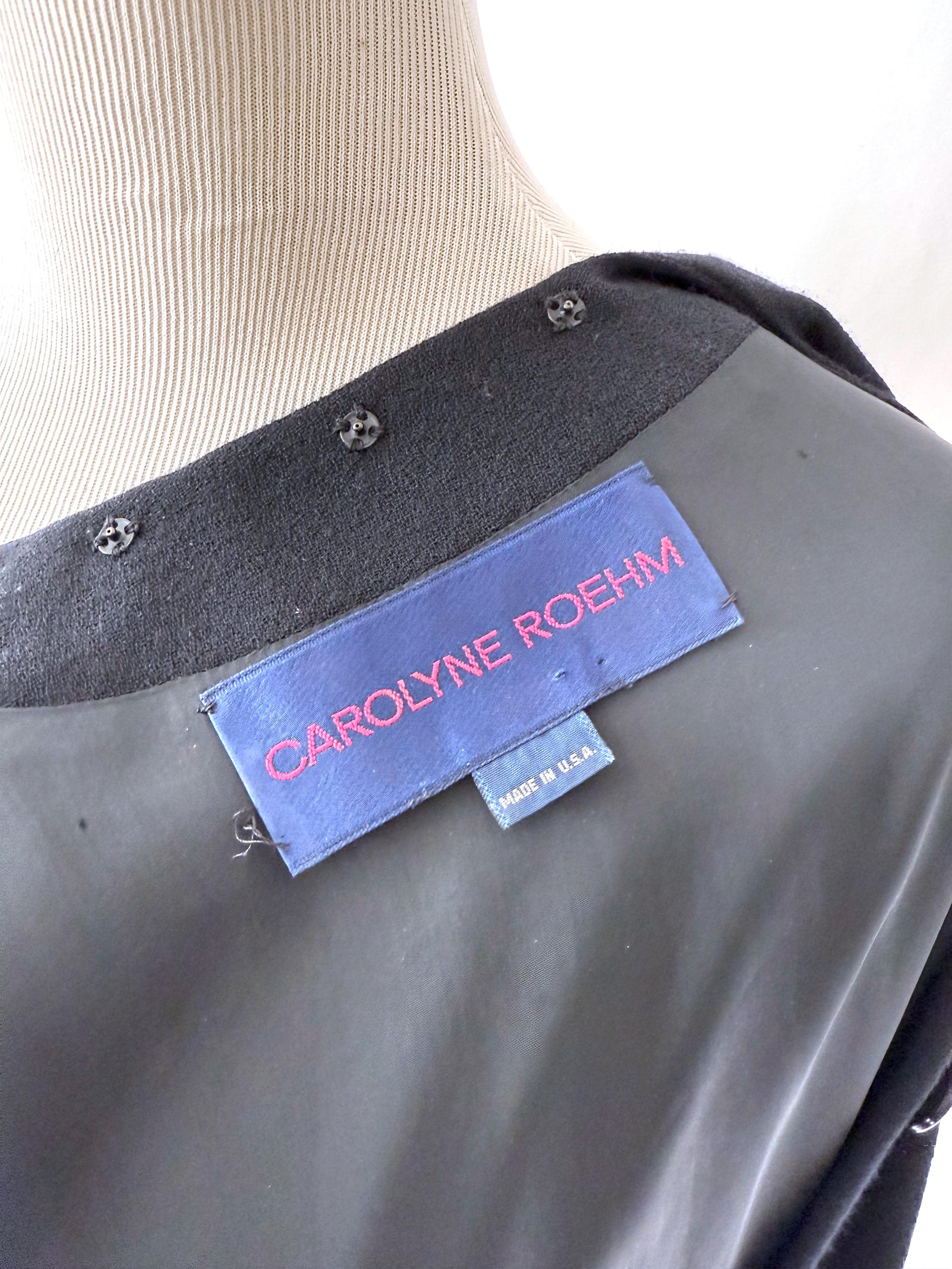 vintage Carolyn Roehm black wool dress Medium