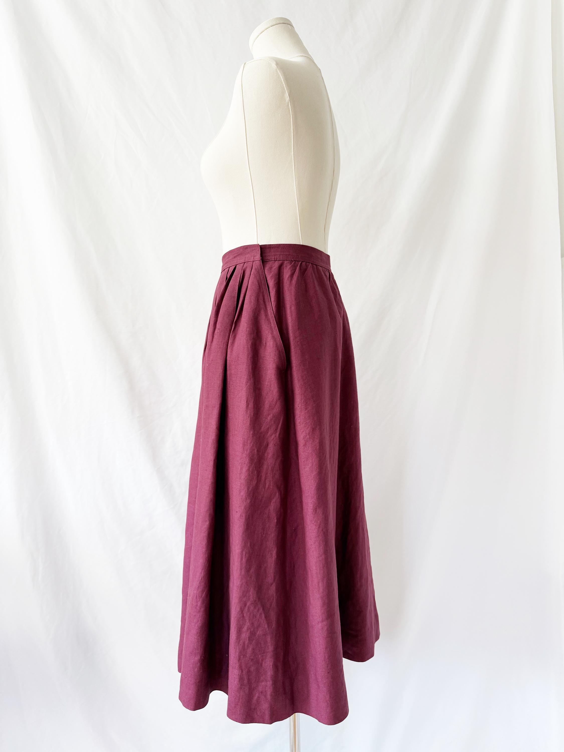 Vintage Gathered Linen Skirt  Britches of Georgetown Size 4