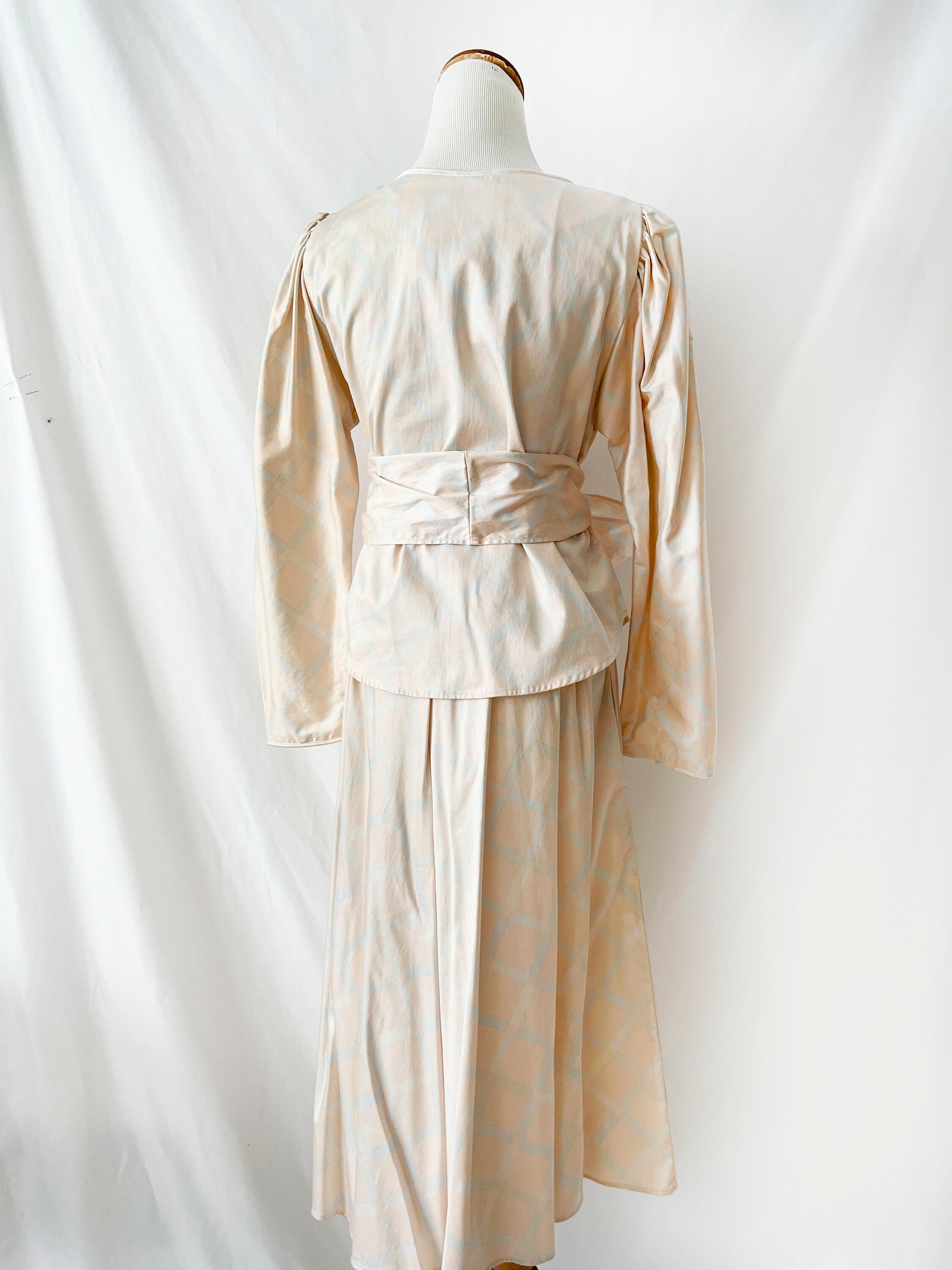 Big Bow Matching Cotton Pastel Blouse and Skirt Signature Size 6