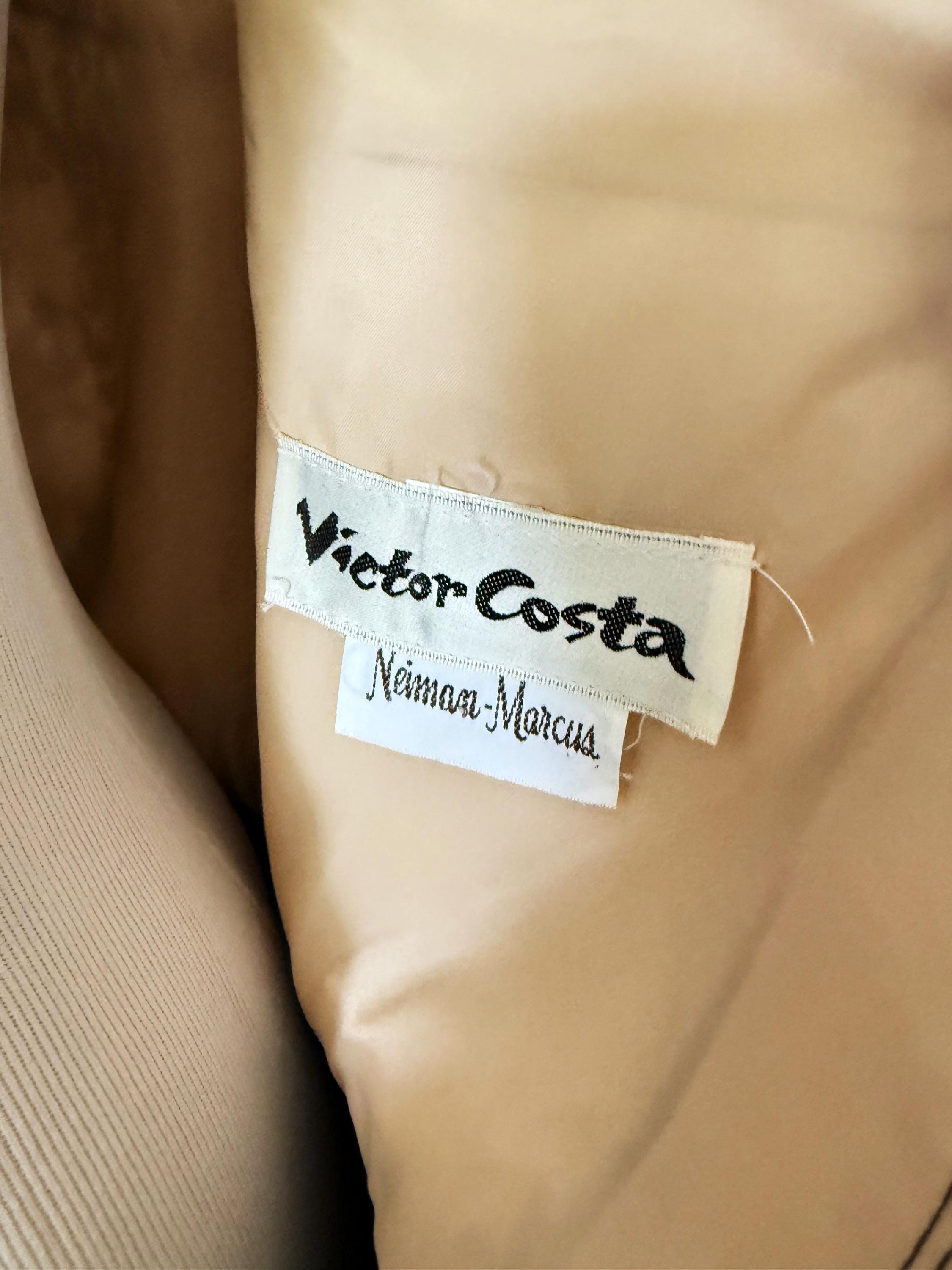 Victor Costa for Neiman Marcus Vintage Lace Pattern Midi Length Black Dress M