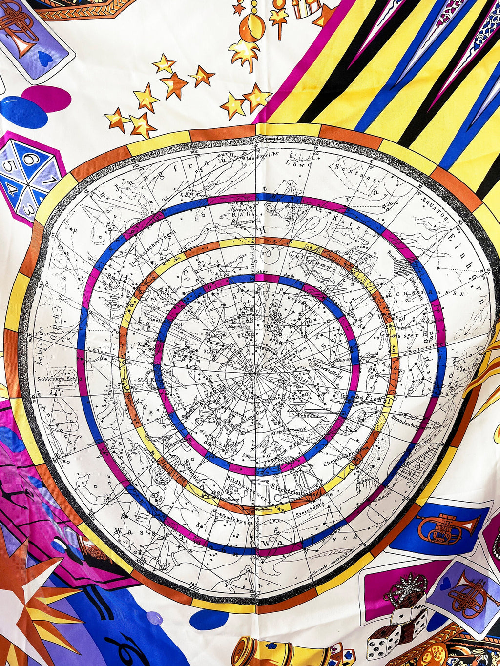 suns signs astrology  silk scarf large square / sun sign zodiac / neiman marcus